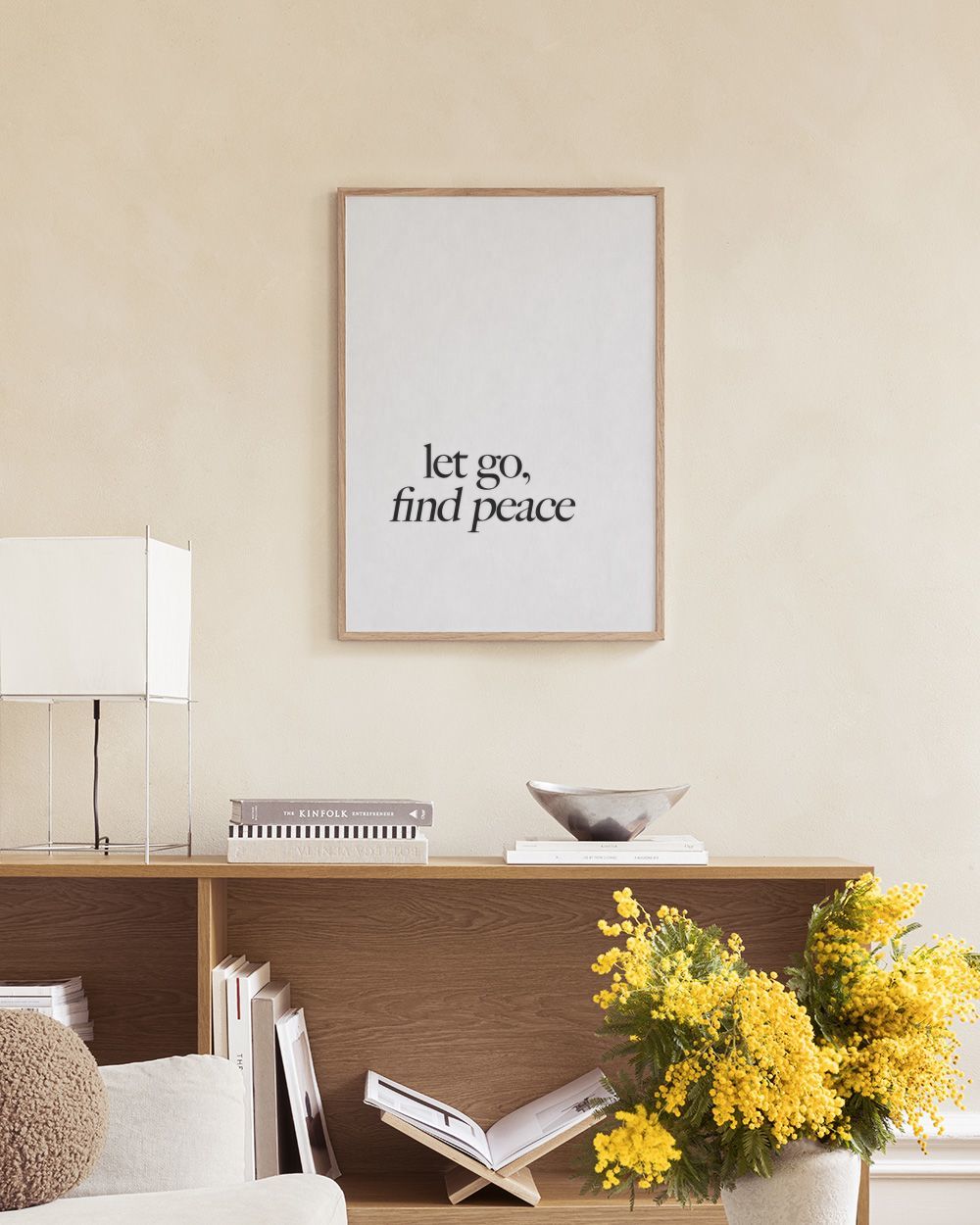 Let Go, Find Peace plakat Minimalistisk tekstplakat Desenio