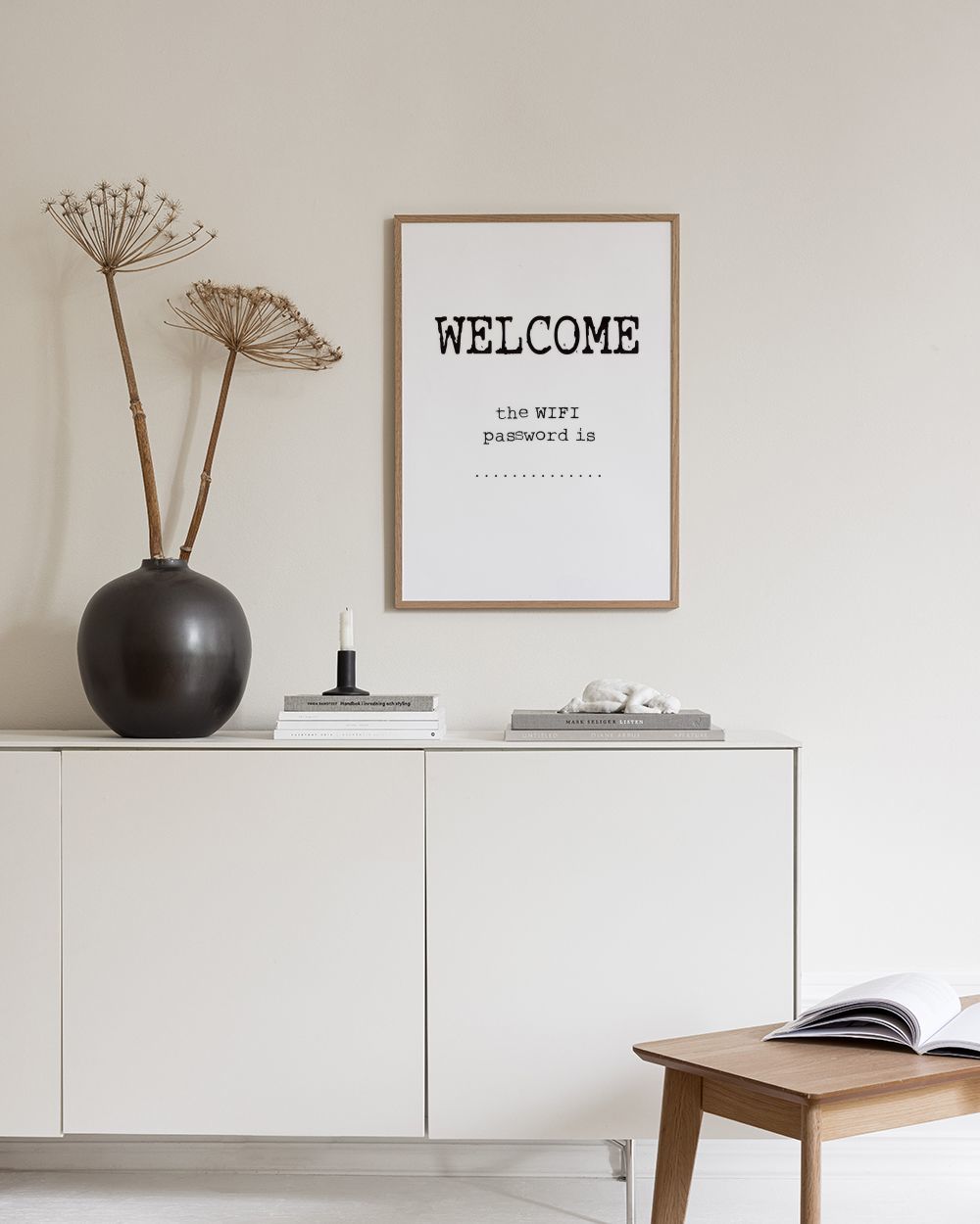 Cartello WiFi Riutilizzabile In Legno Con Pennarello – Decorazione Murale Autoadesiva Per Password E Nome Rete, Ideale Per Casa, Bar E Ufficio