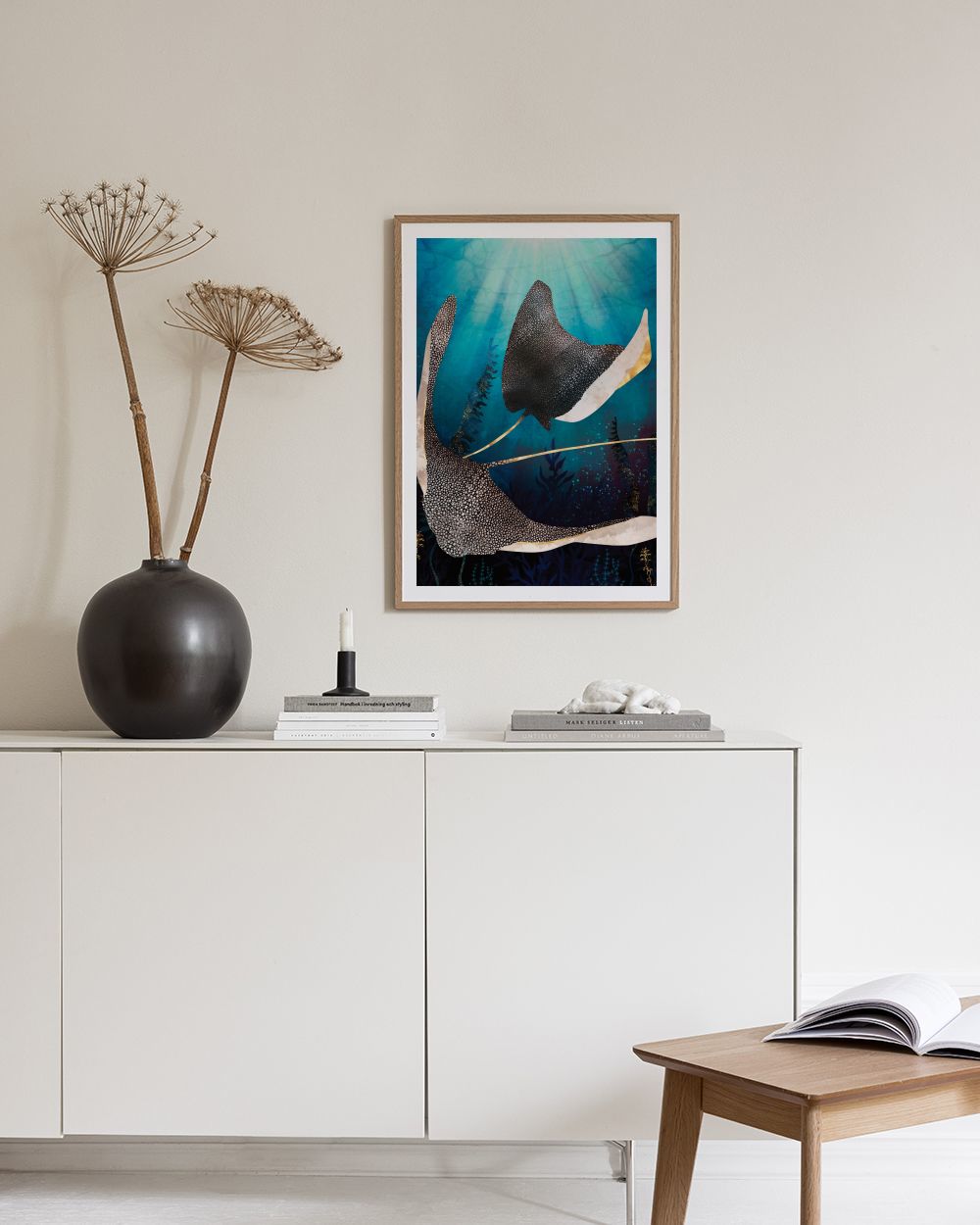 Metallic Stingray Print by SpaceFrog Designs – Ocean Poster