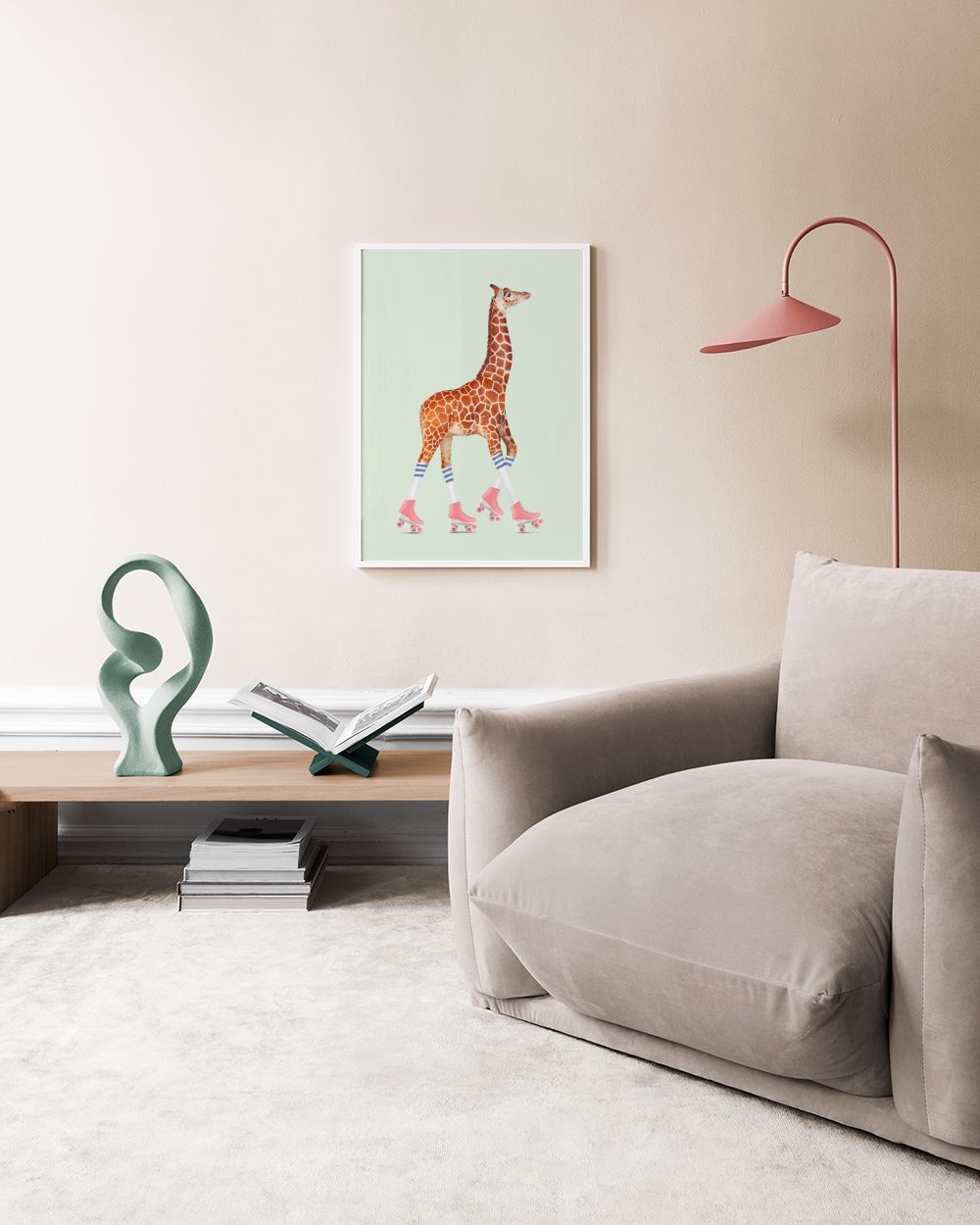 Rollerskating Giraffe Print Poster – Jonas Loose | Desenio