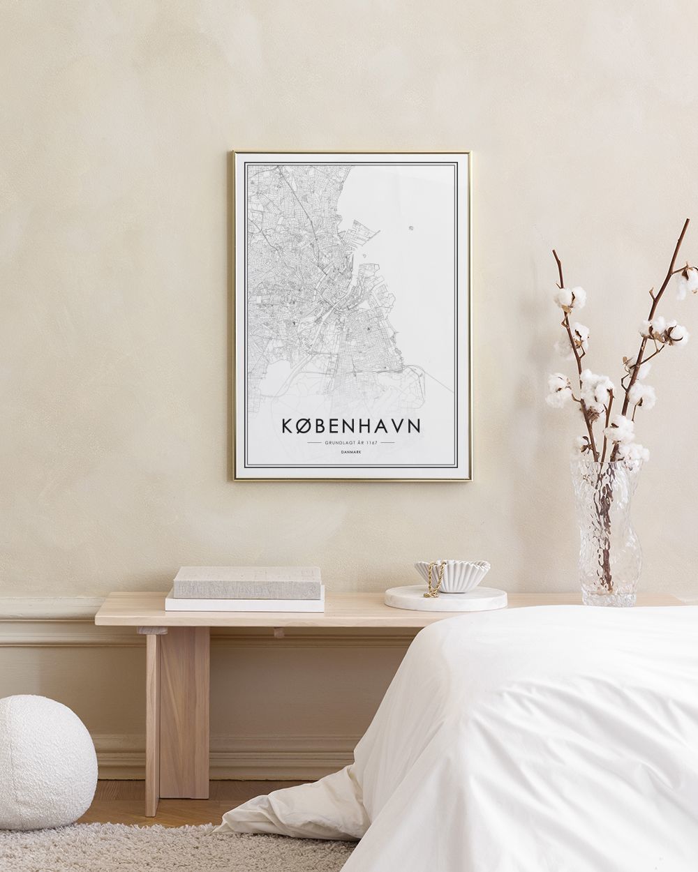 København Kort Plakat – Sort-hvid Plakat af København | Desenio