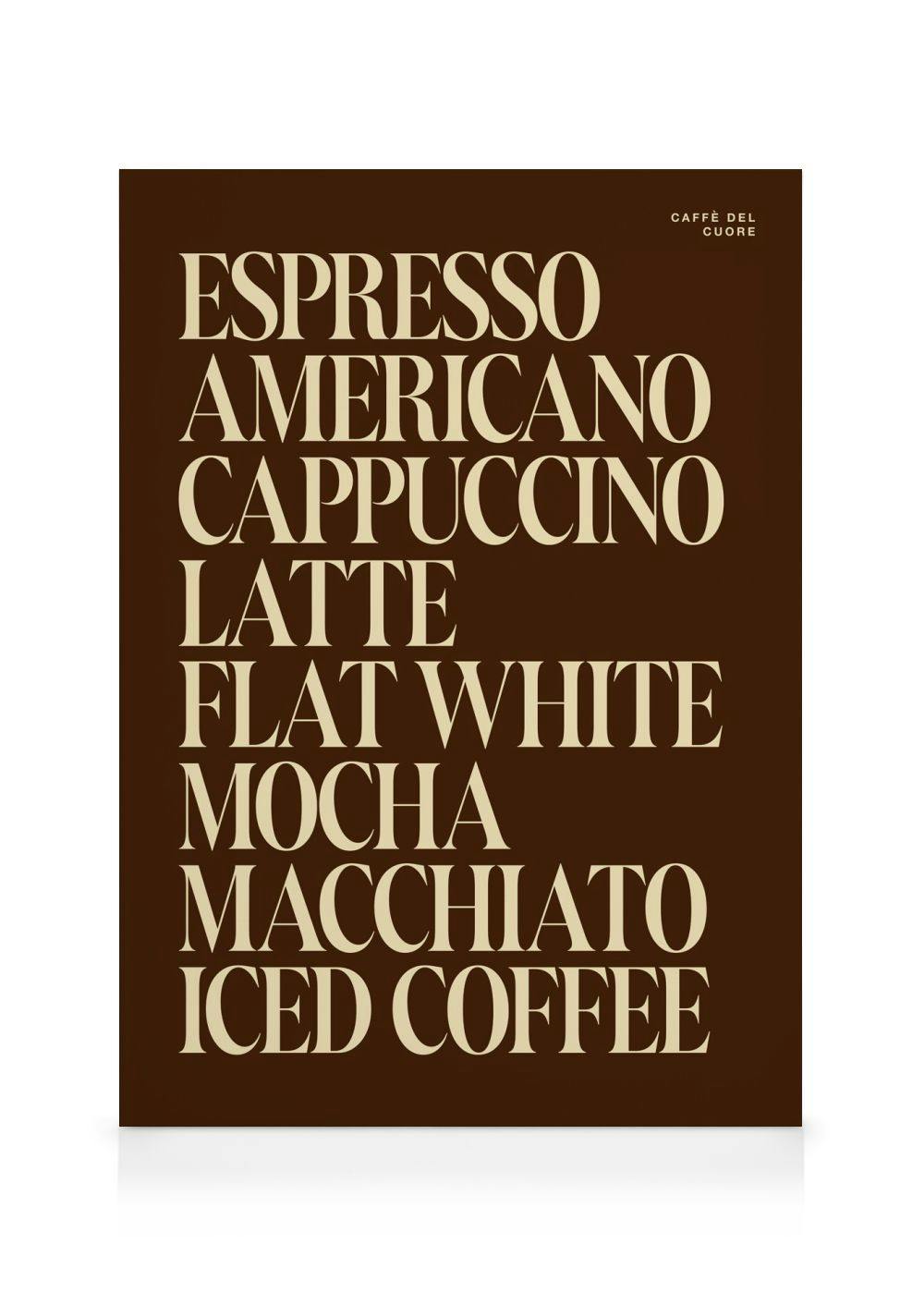 Caffè del Coure Toile (100x140 cm - Cadre noir)  Motifs texte
