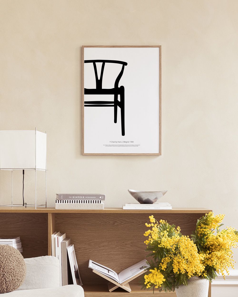 Y Chair Poster in Schwarz-Weiß – Skandinavisches Design von Hans J