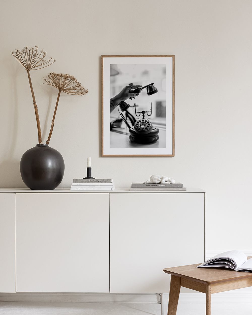 Vintage Call plakat – Sort-hvid kunst fra Studio Luxe | Desenio