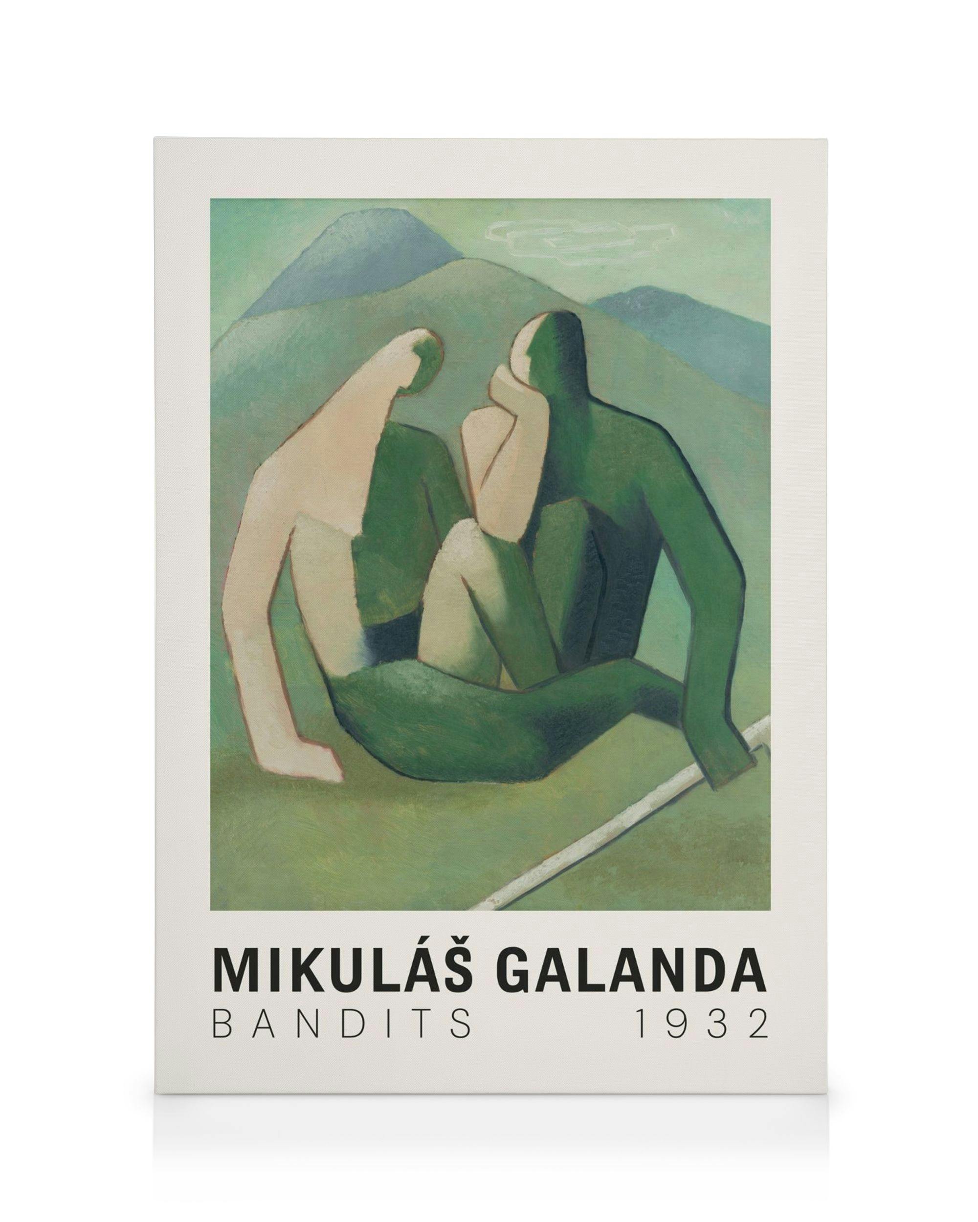 Mikuláš Galanda - Bandits Toile (100x140 cm - Cadre de chêne) - Peintres célèbres