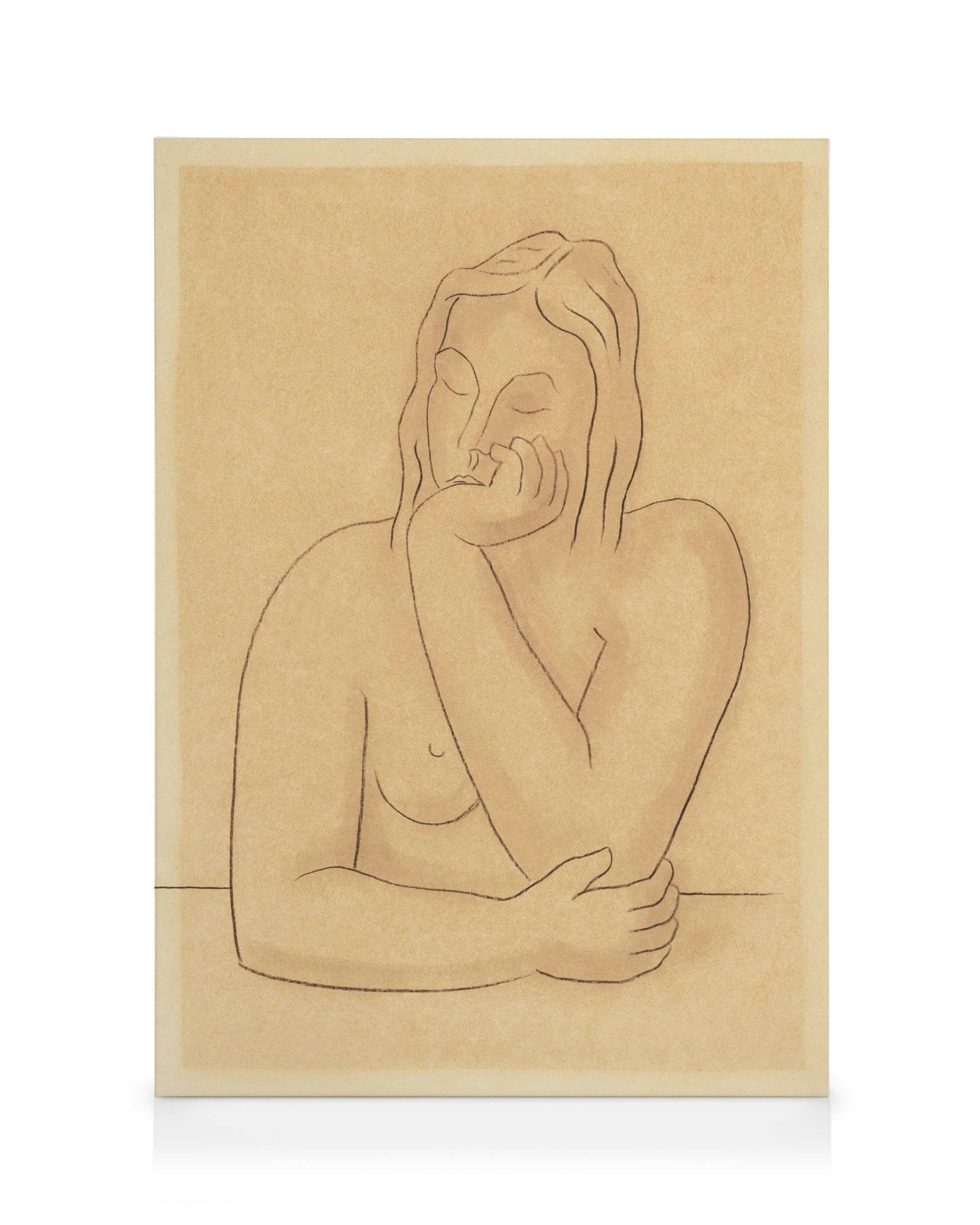 Canvas Prints Mikuláš Galanda - Seated Canvas print (70x100 cm - Oak Frame)