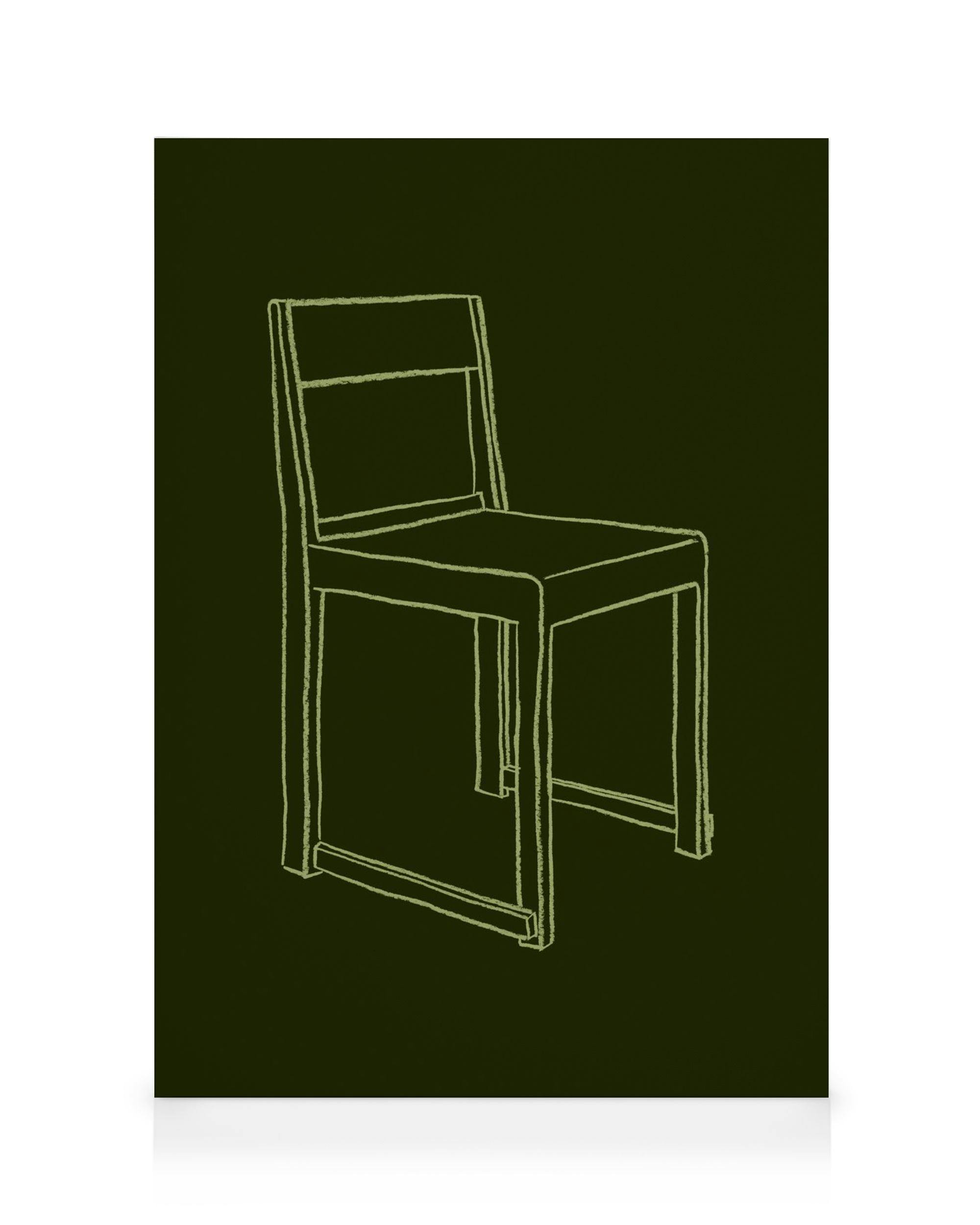 Chair Illustration Stampa su Tela (30x40 cm)- Illustrazioni