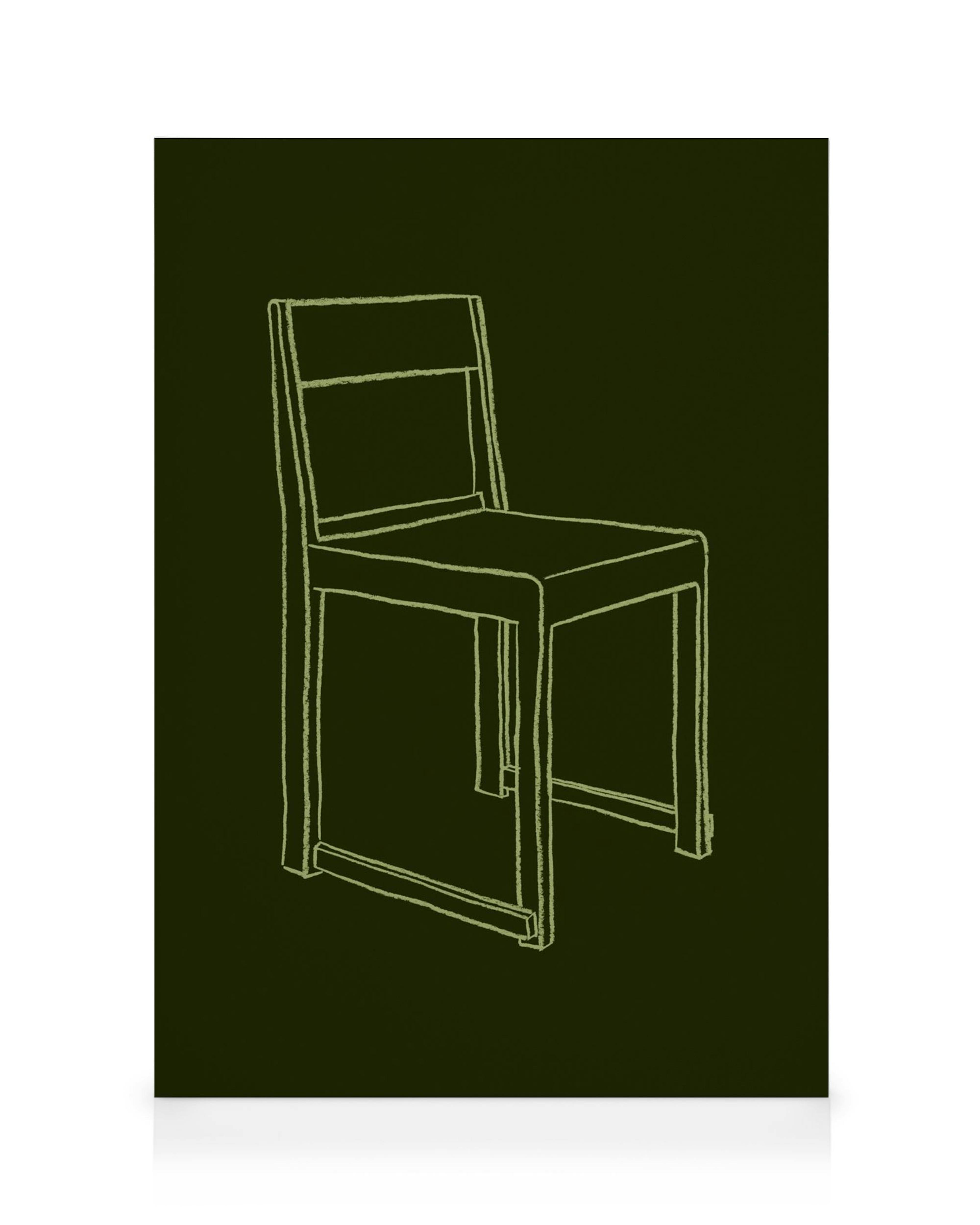 Chair Illustration Stampa su Tela 0