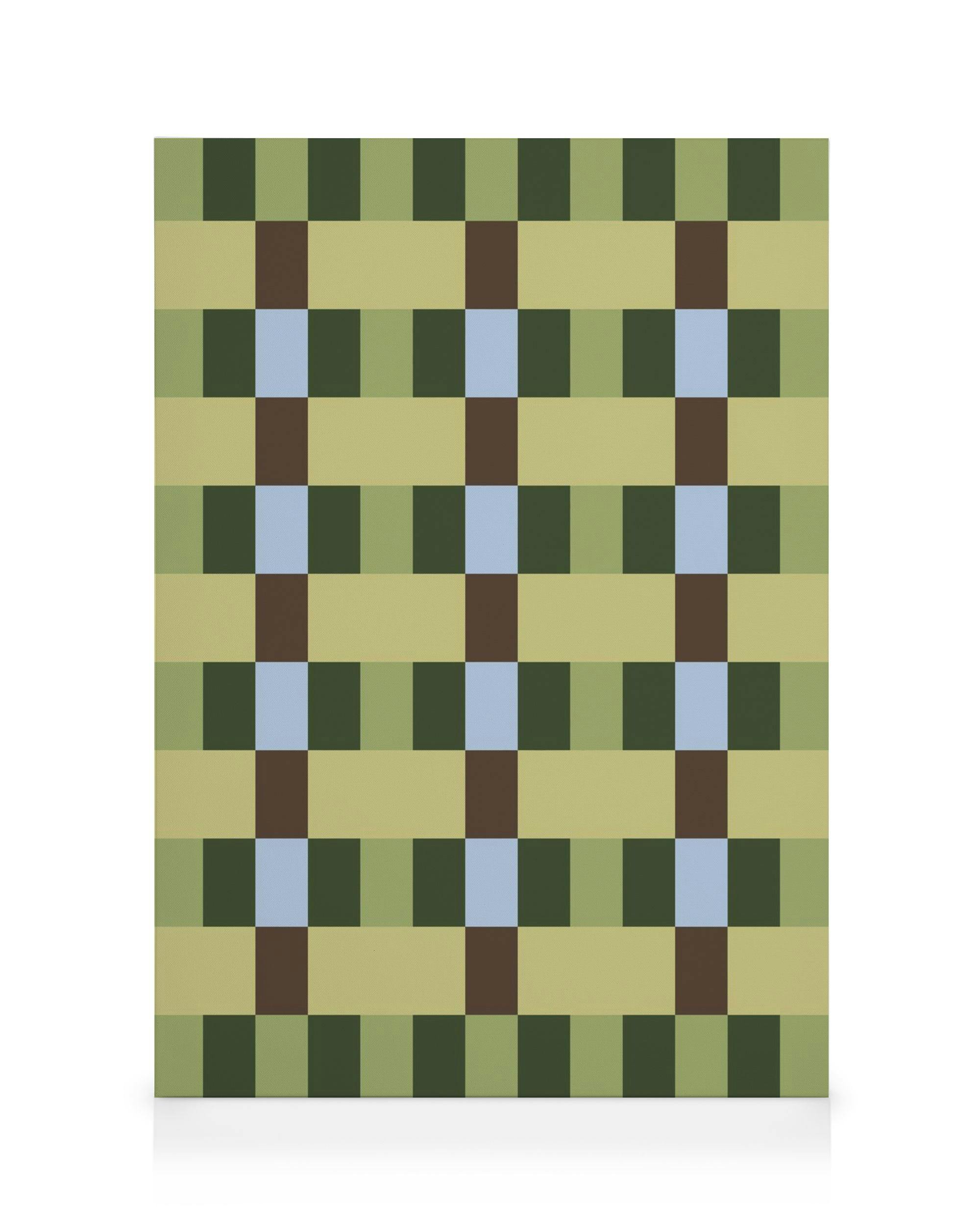 Canvas Schilderijen Green Pattern Canvas (70x100 cm - Fotolijst Zwart)