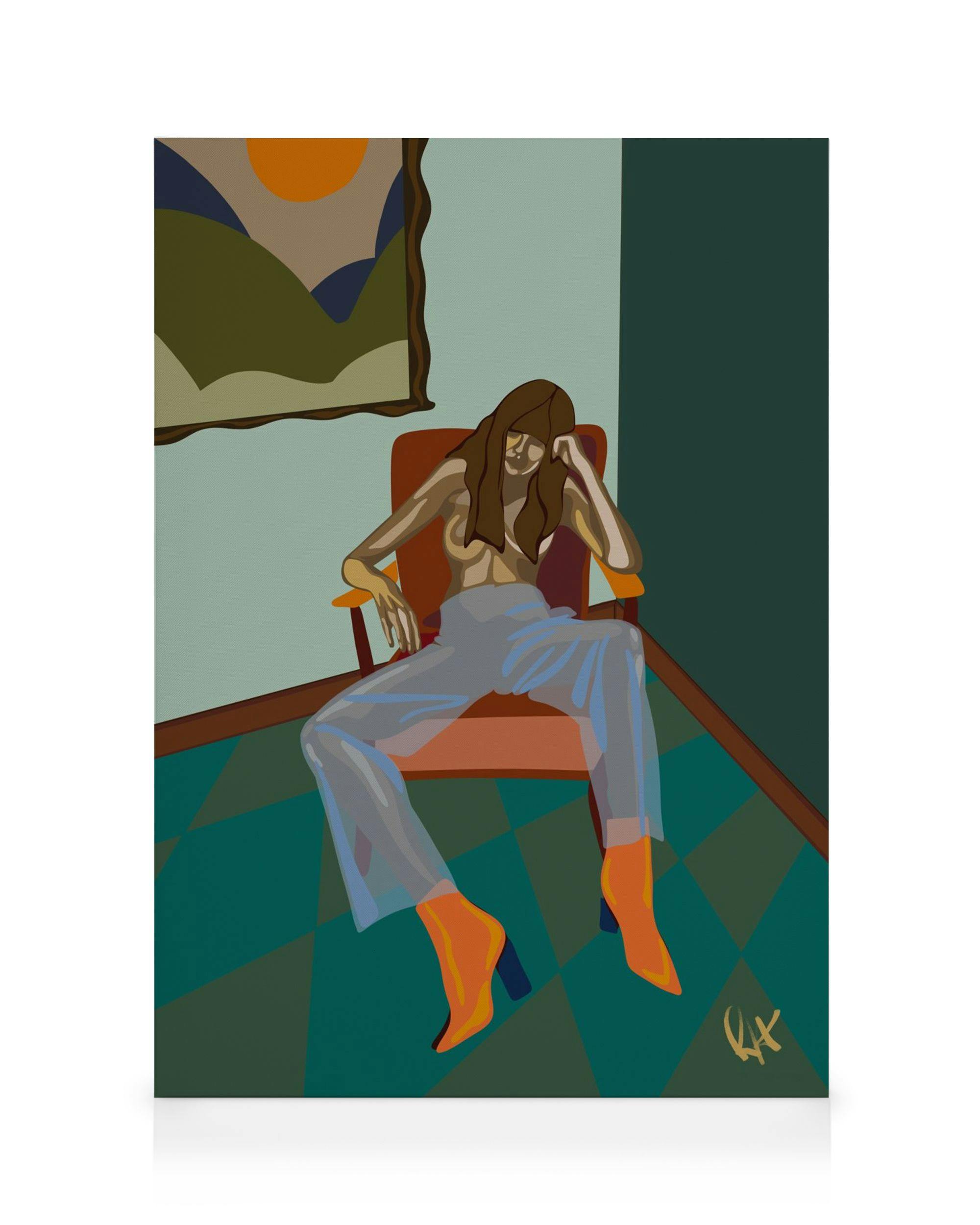 KH Studio - Hester II Obraz na plátne (70x100 cm - Čierny rám)