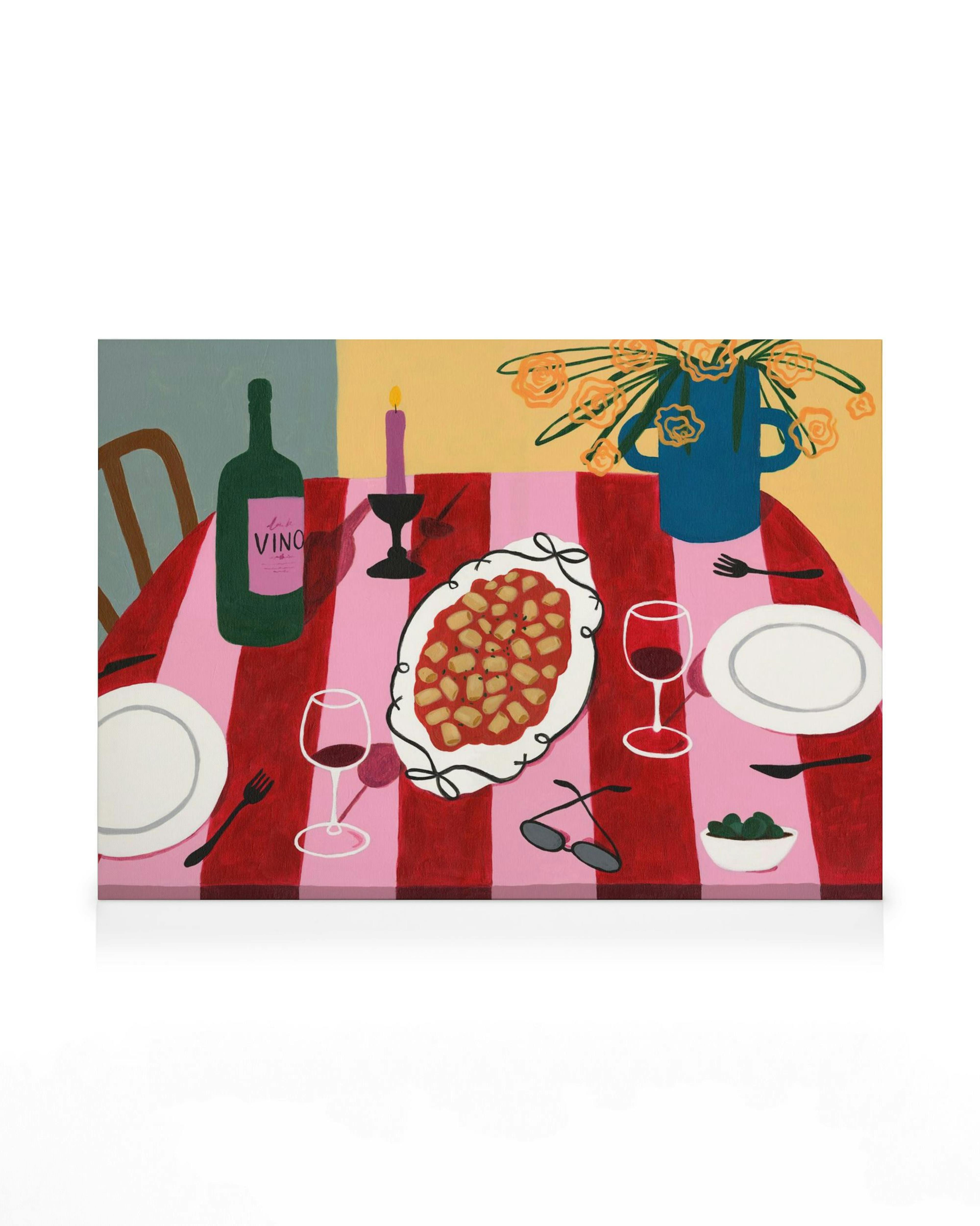 Girl Dinner Lerretsbilde 0