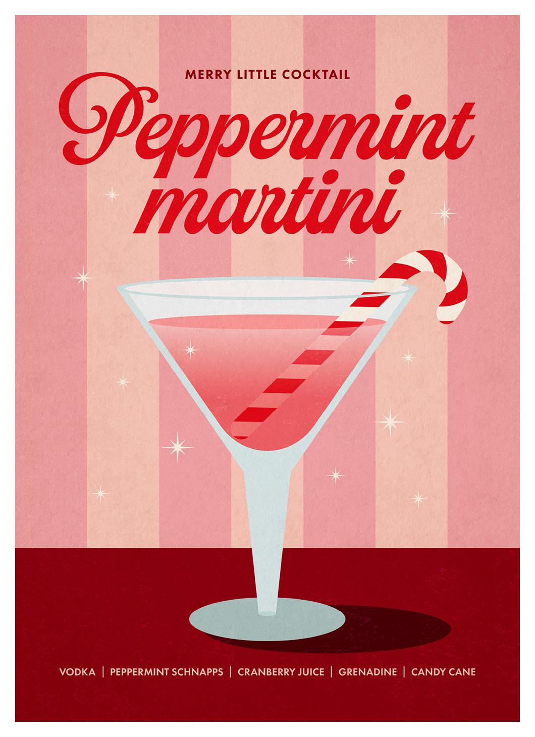 Prints - Peppermint Martini Print (50x70 cm) - Wine and cocktails posters