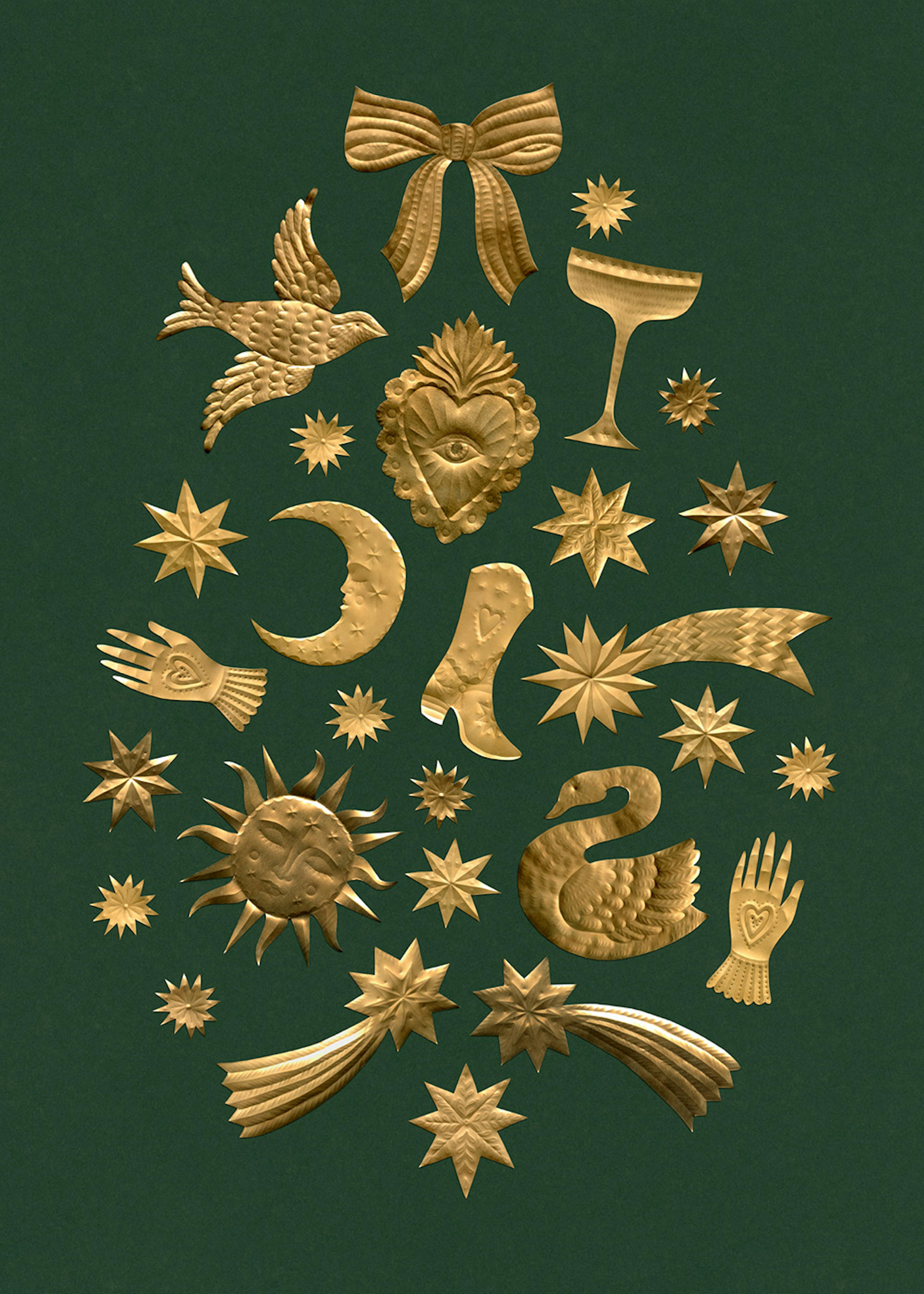 Golden Ornaments Print 0