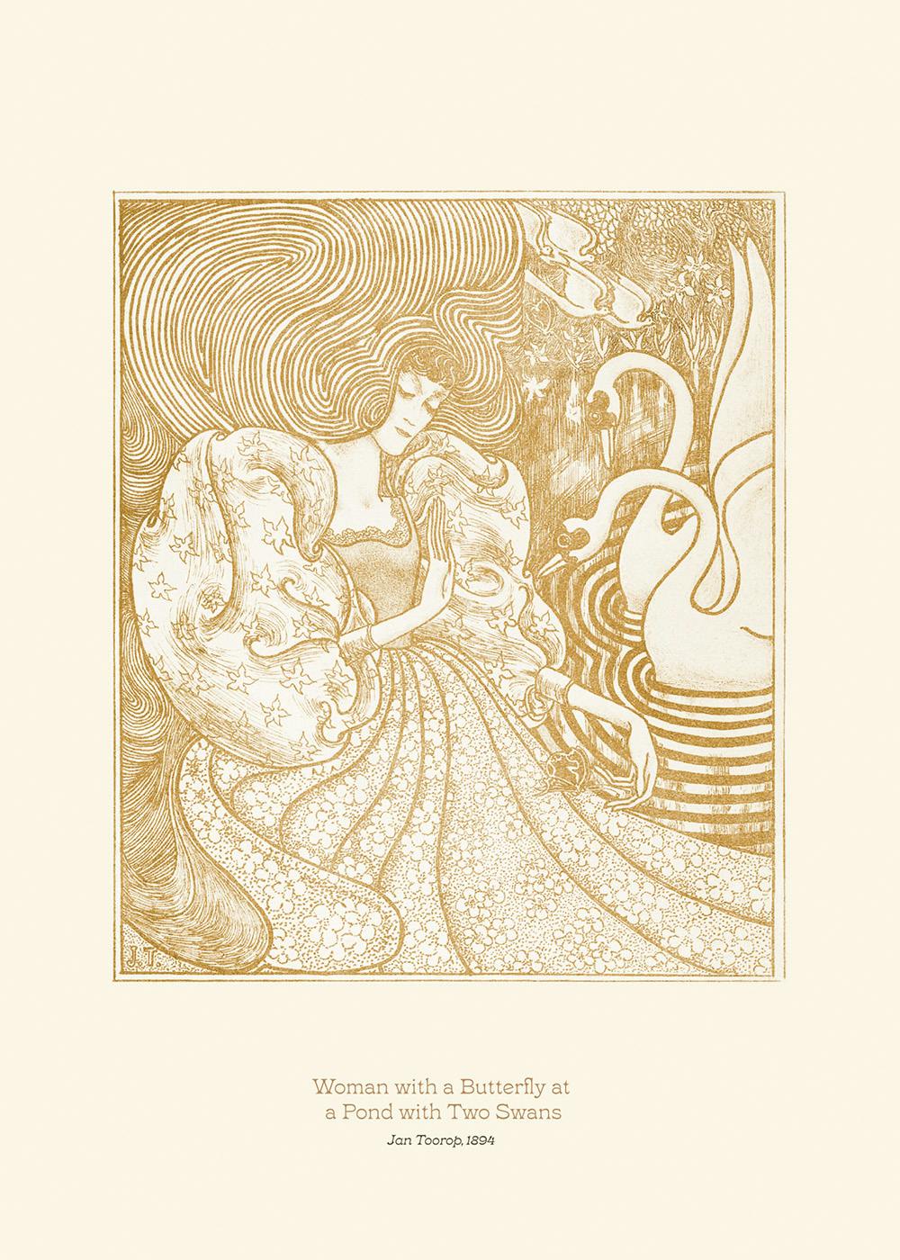 Jan Toorop - Woman with a Butterfly Affiche 0