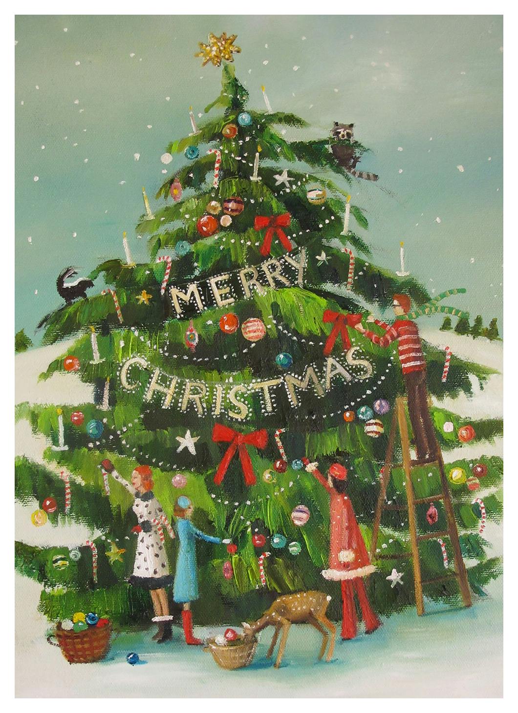 Janet Hill - Trim the Tree Print (30x40 cm)