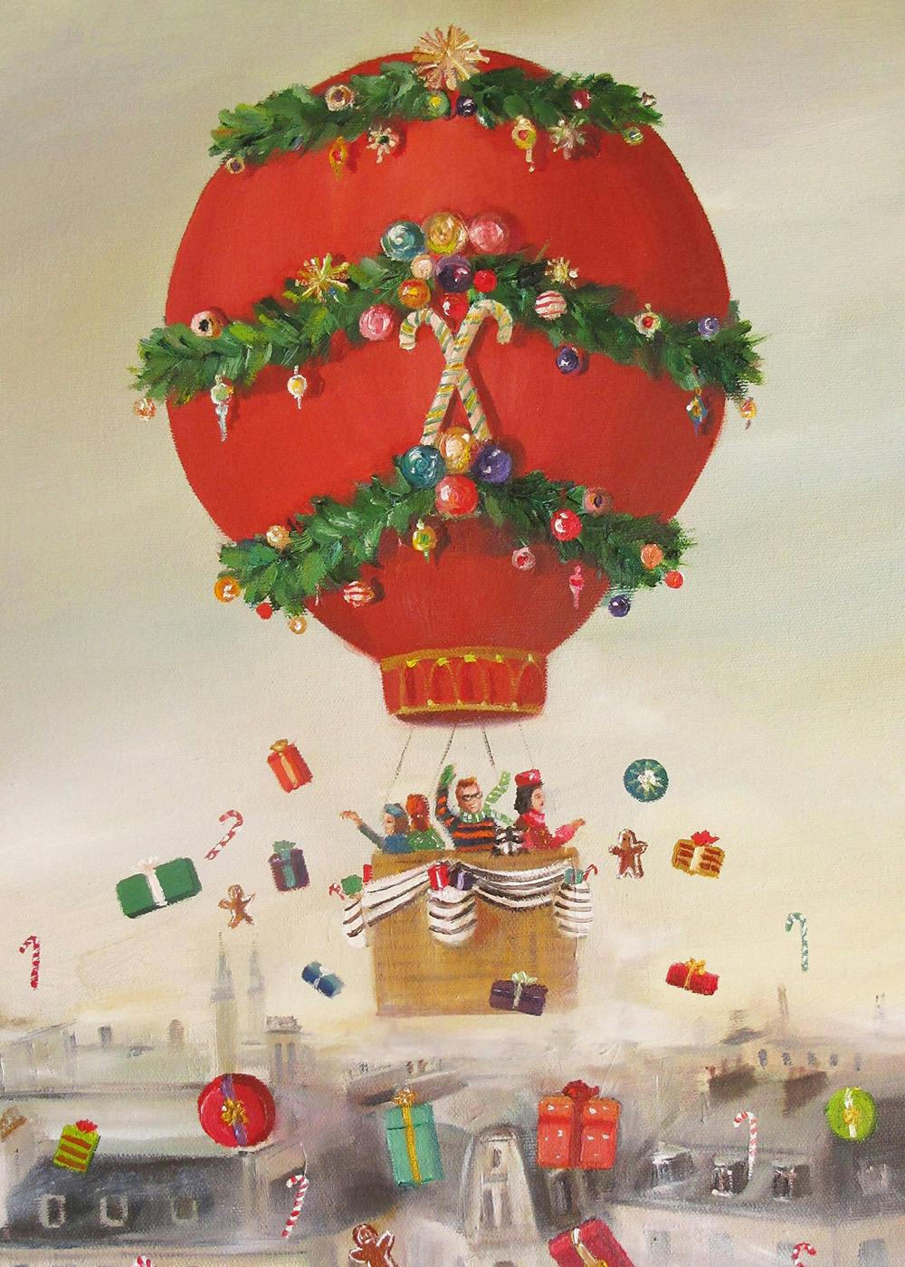 Janet Hill - Christmas Balloon Ride Poster 0