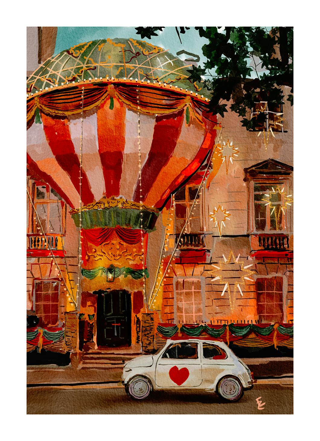 Ekaterina Zagorska - Balloon House Poster (13x18 cm)- Ekaterina Zagorska