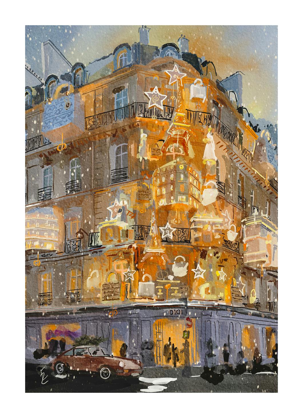 Ekaterina Zagorska - Dior Christmas Juliste (13x18 cm)  Ekaterina Zagorska