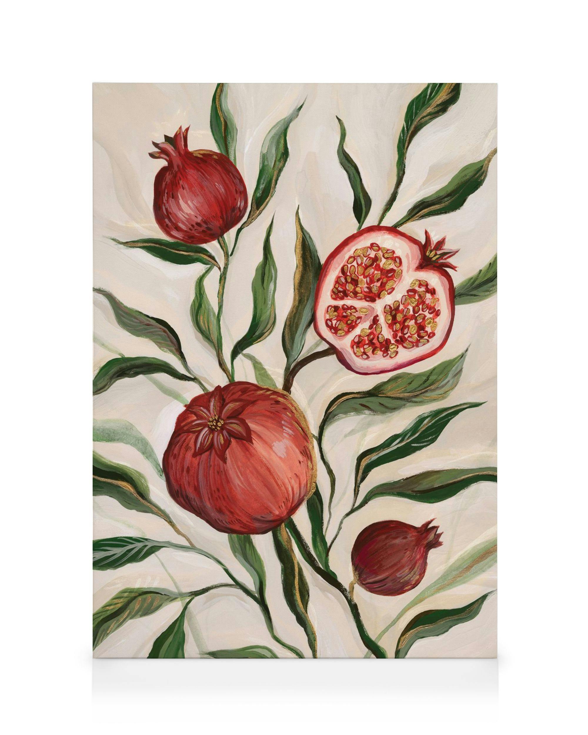 Gilded Pomegranate Canvas (70x100 cm - Fotokaders zwart)