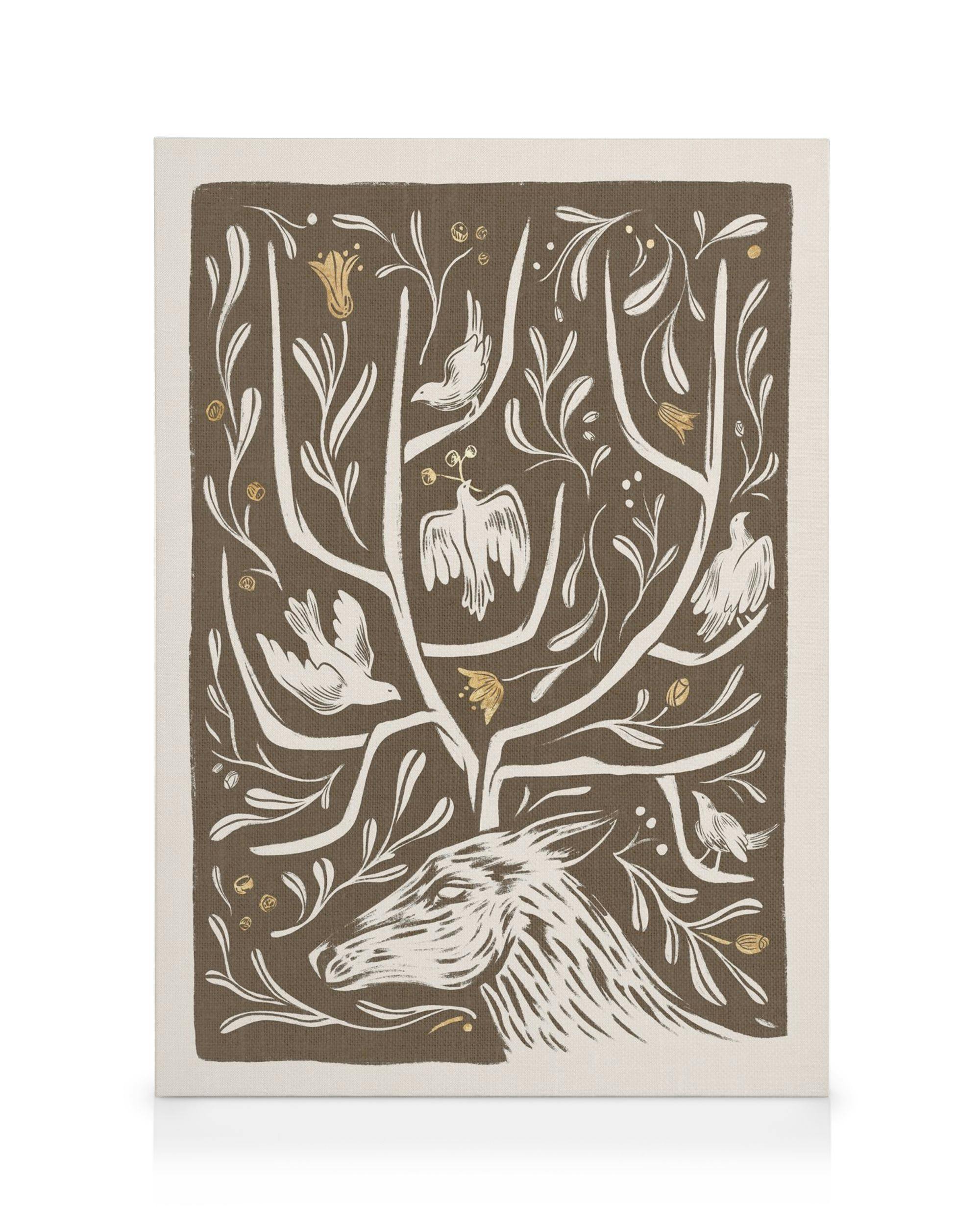 Antler Garden Toile (100x140 cm - Cadre noir) - Animaux