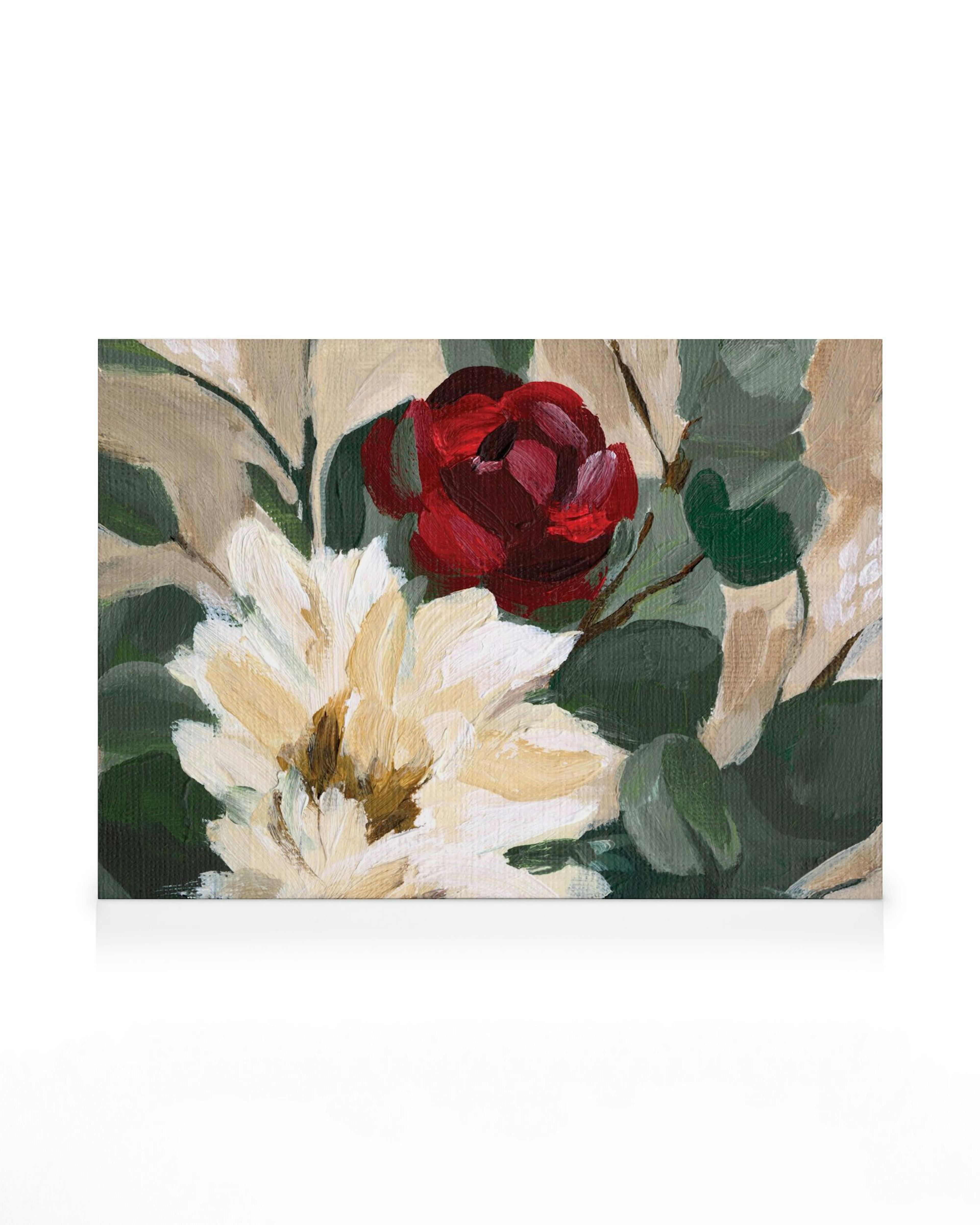 Crimson and Cream Blooms Leinwandbild 0
