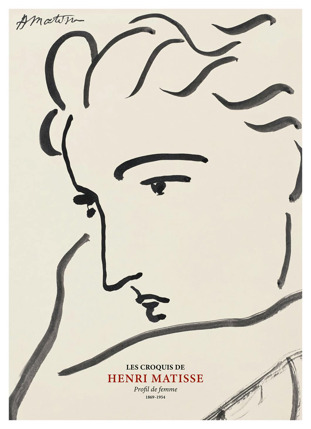 Prints - Matisse - Profil the Femme Print (100x150 cm) - Matisse art prints