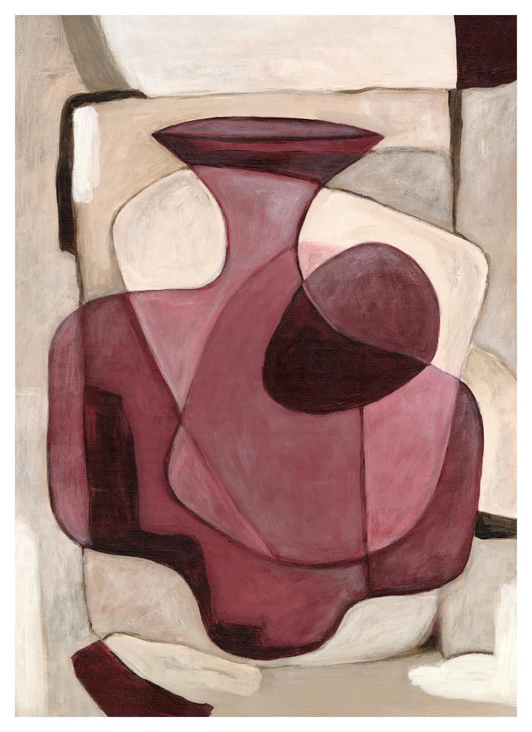 Prints - Bordeaux Vase Print (30x40 cm) - Paintings