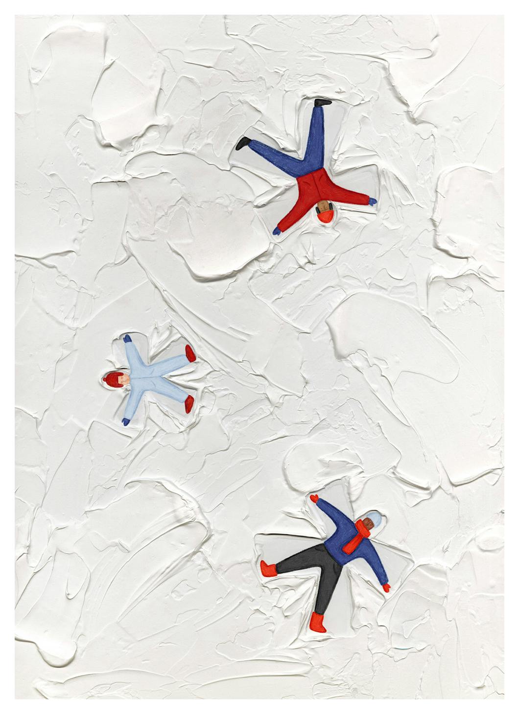 Making Snow Angels Poster (30x40 cm)- Stampe invernali