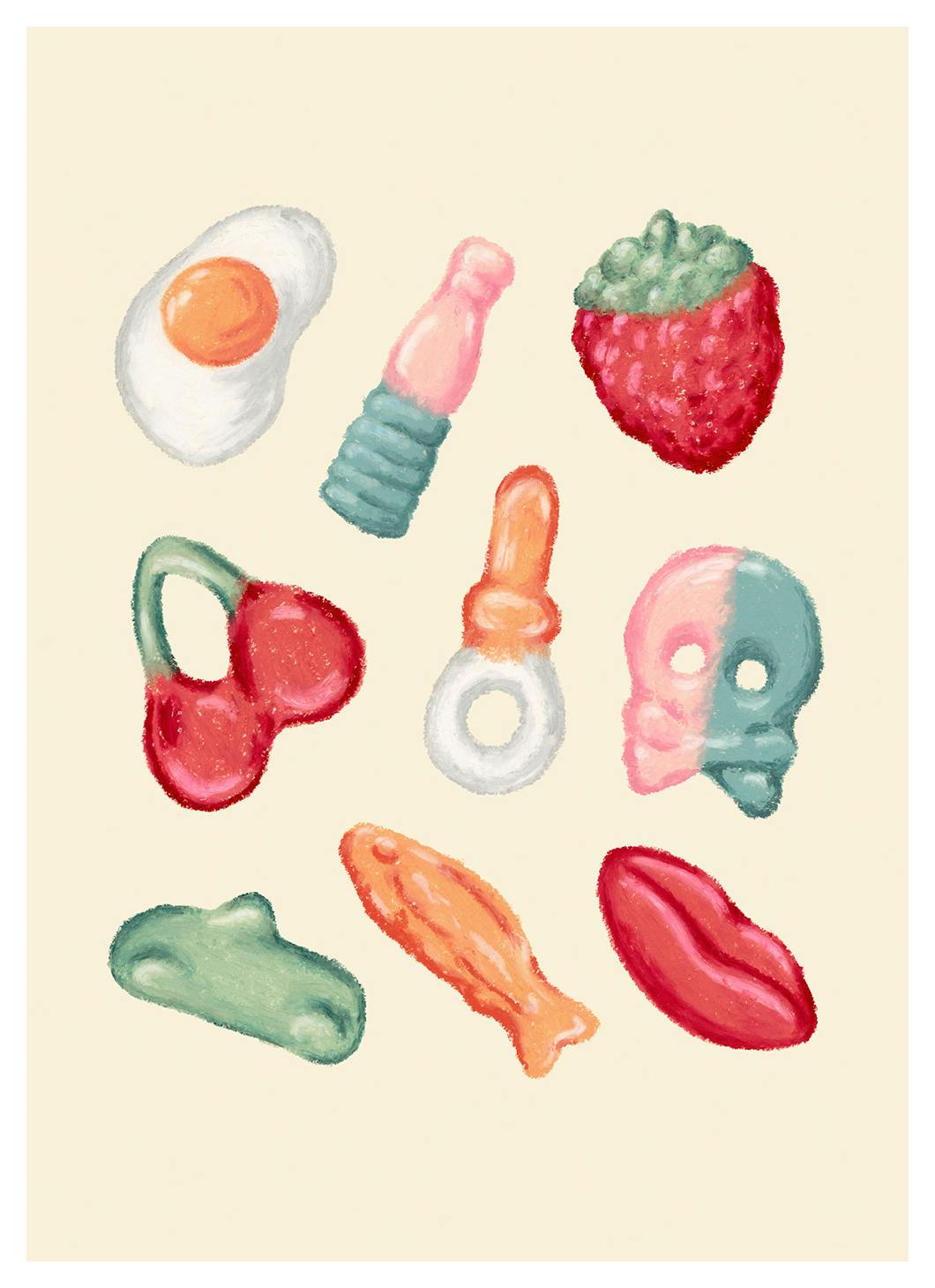 Swedish Candy Poster (50x70 cm) -  Bilder für die Küche