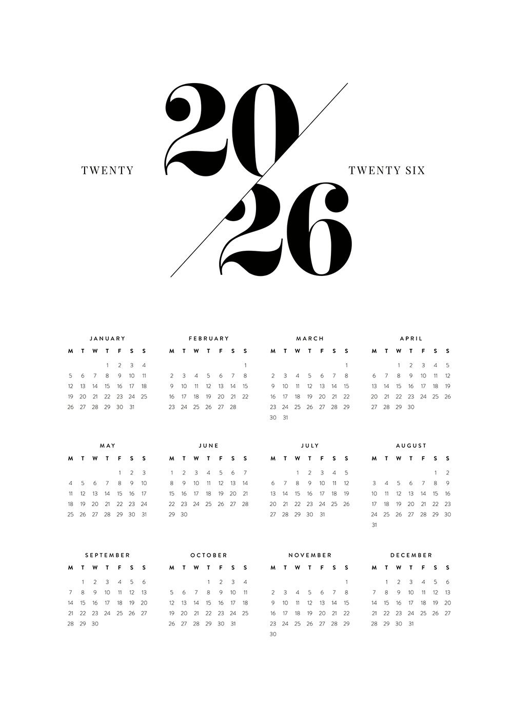 Wall calendars 2026 | Buy a wall calendar poster at Desenio.com