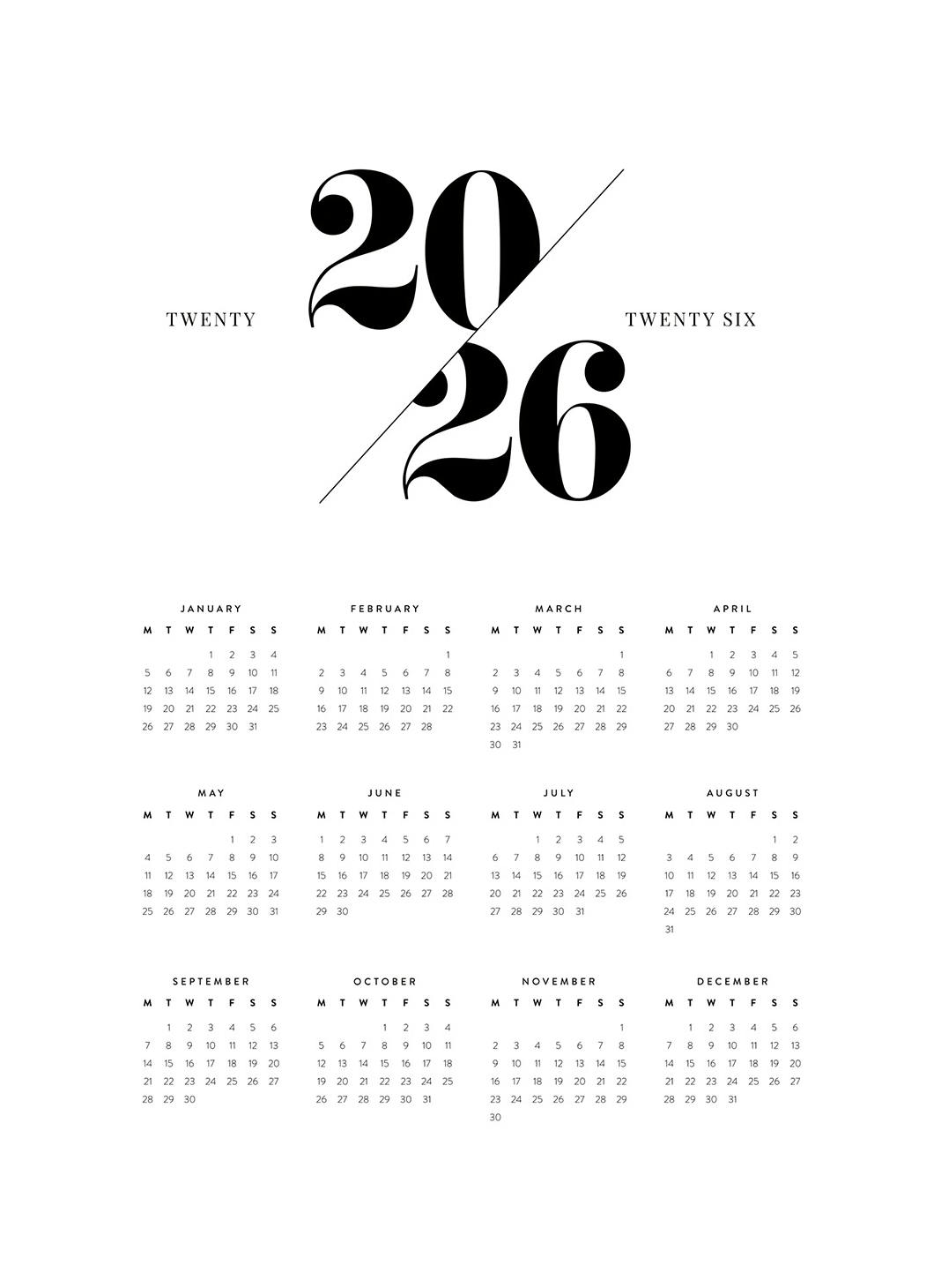 Prints - Calendar 2026 Print (30x40 cm) - Calendars 2026