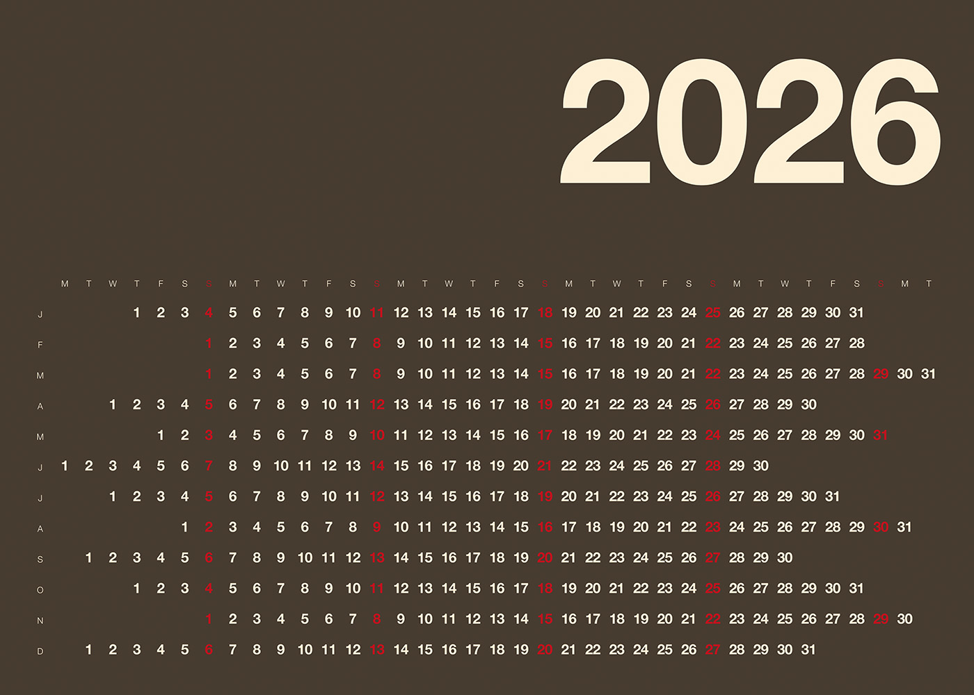 Wall calendars 2026 | Buy a wall calendar poster at Desenio.com