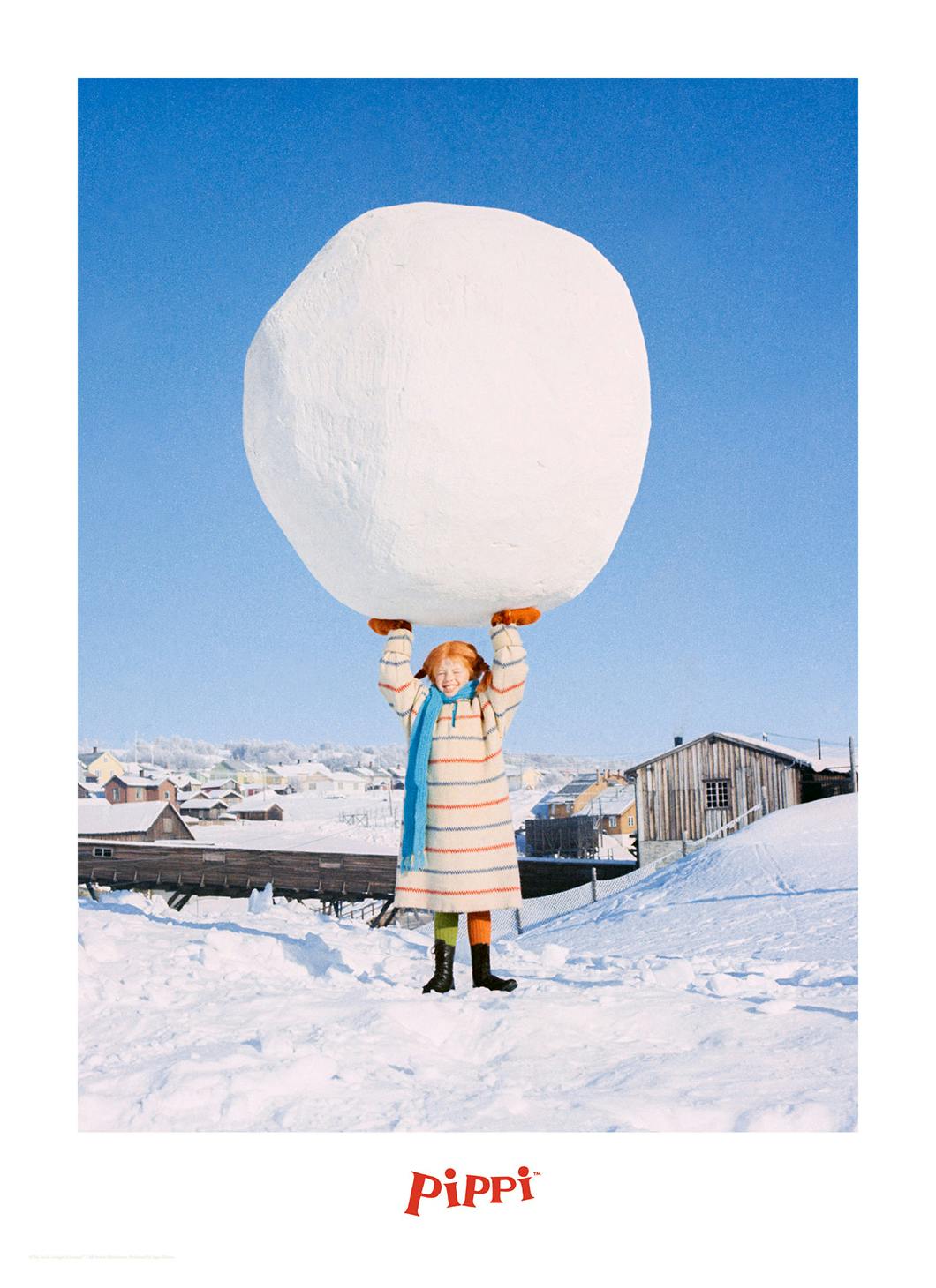 Pippi Longstocking and Snowball Poster (21x30 cm)- Poster di Astrid Lindgren