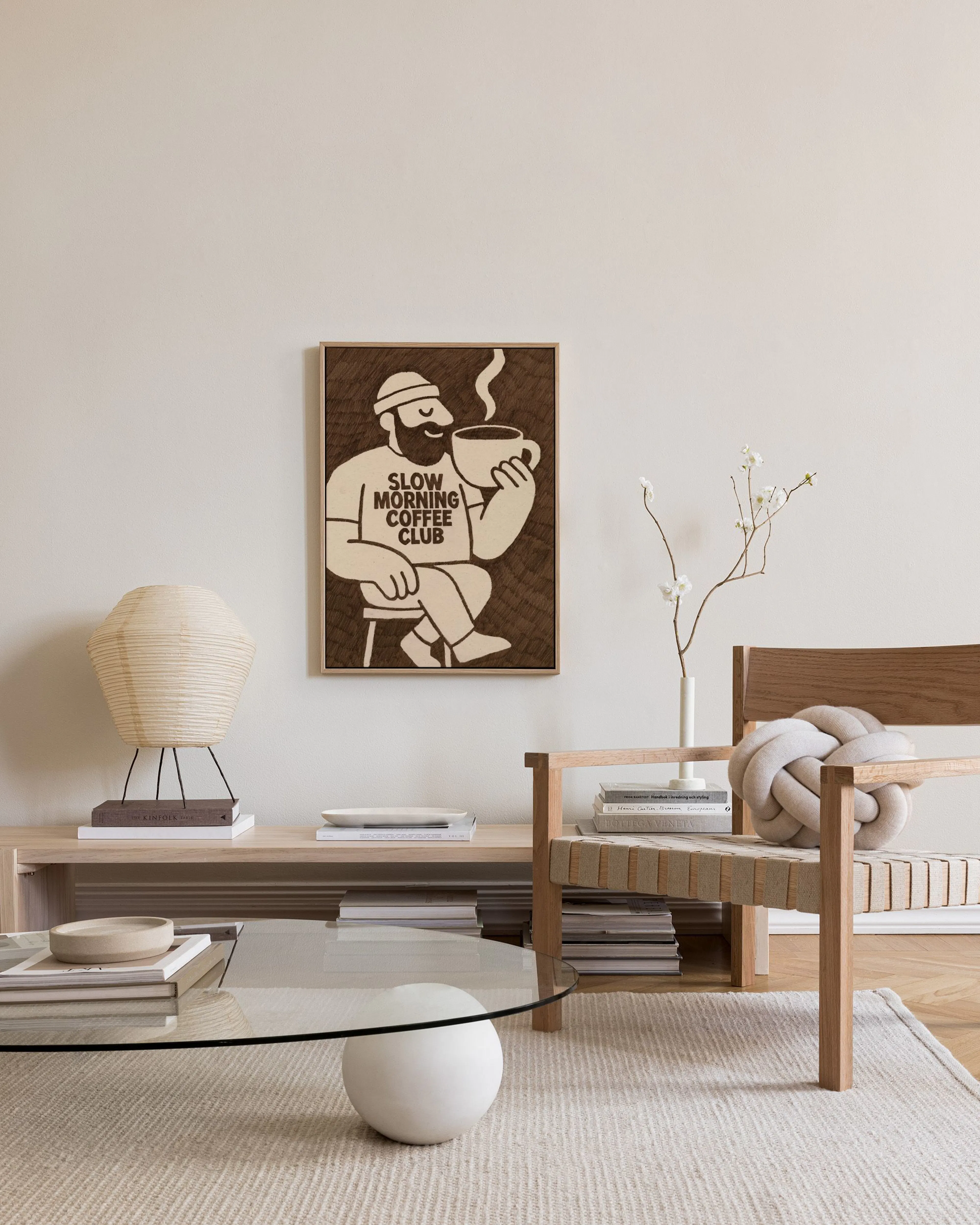 Tranh Illustrations Slow Morning Coffee Club Canvas print
