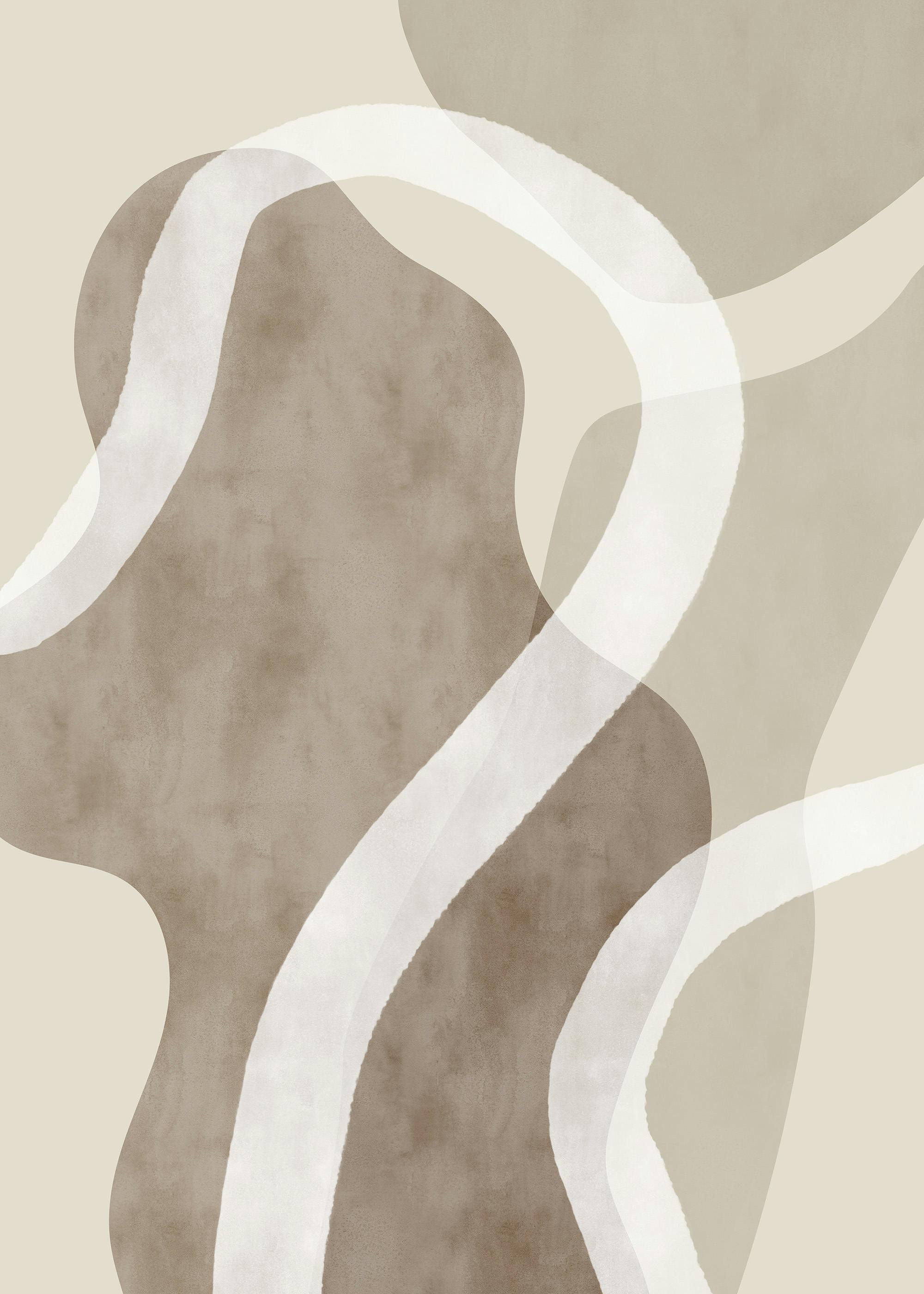Abstract Brown Shapes No1 Poster 0