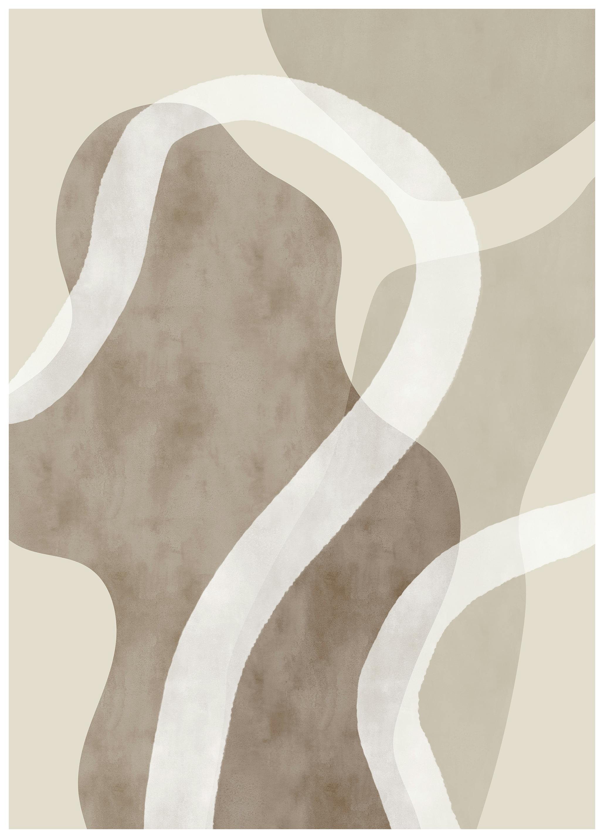 Abstract Brown Shapes No1 Poster (30x40 cm)