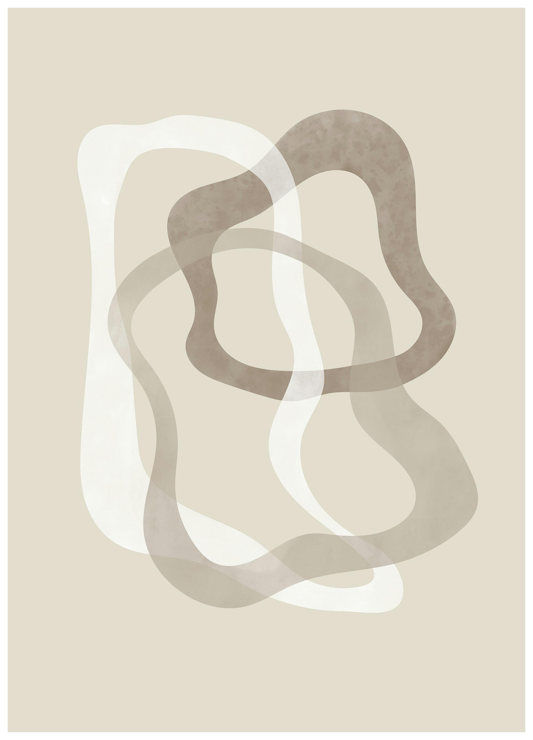 Abstract Brown Shapes No2 Print (30x40 cm)