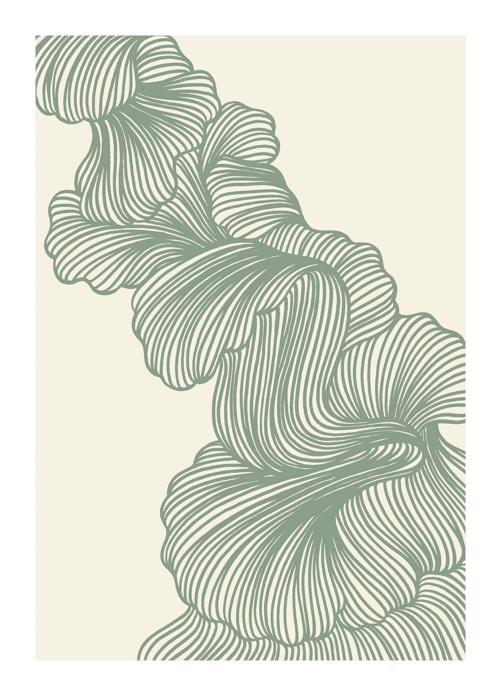 Prints - Abstract Green Lines No3 Print (30x40 cm) - Abstract art prints