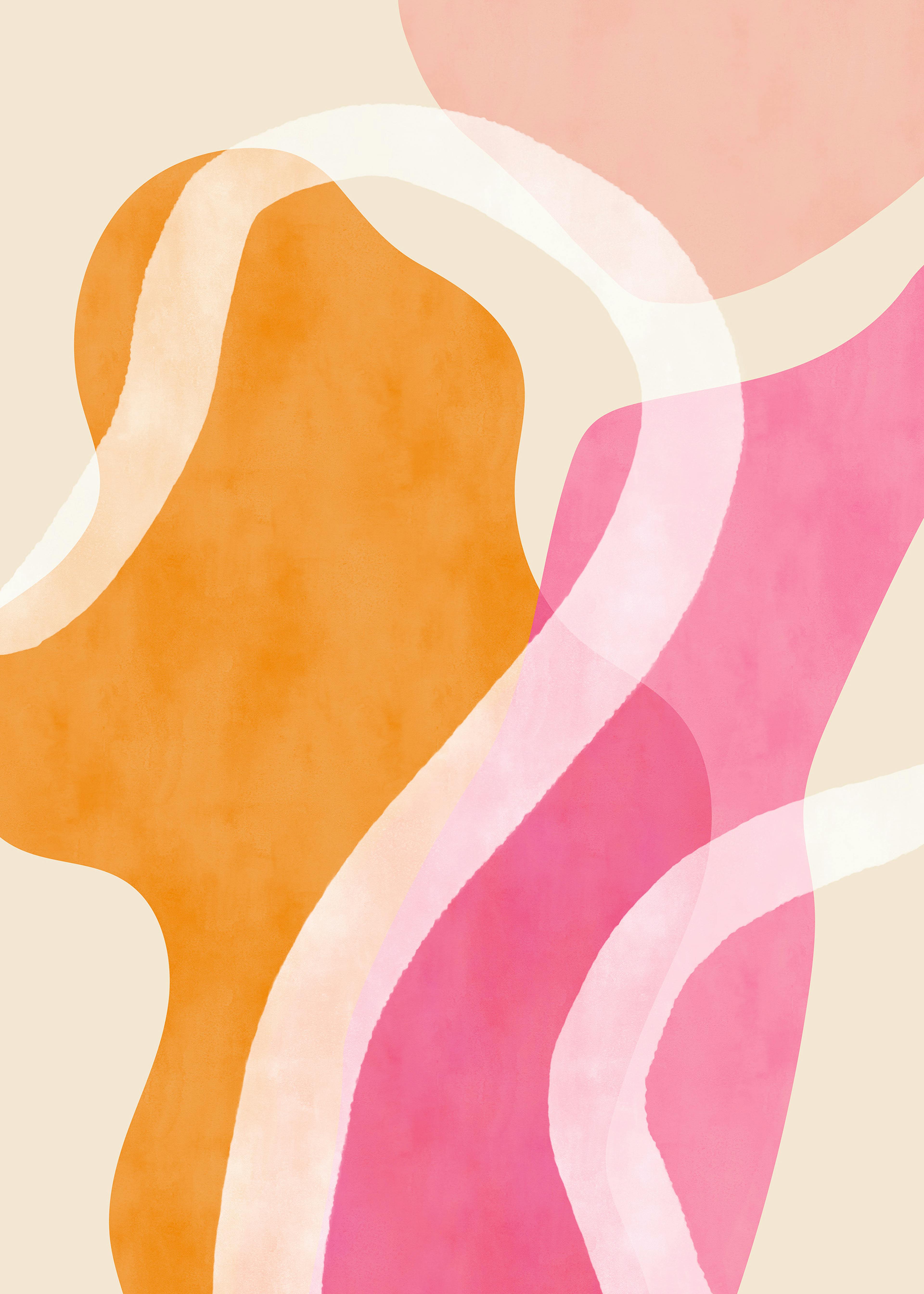 Abstract Pink Shapes No1 Poster 0