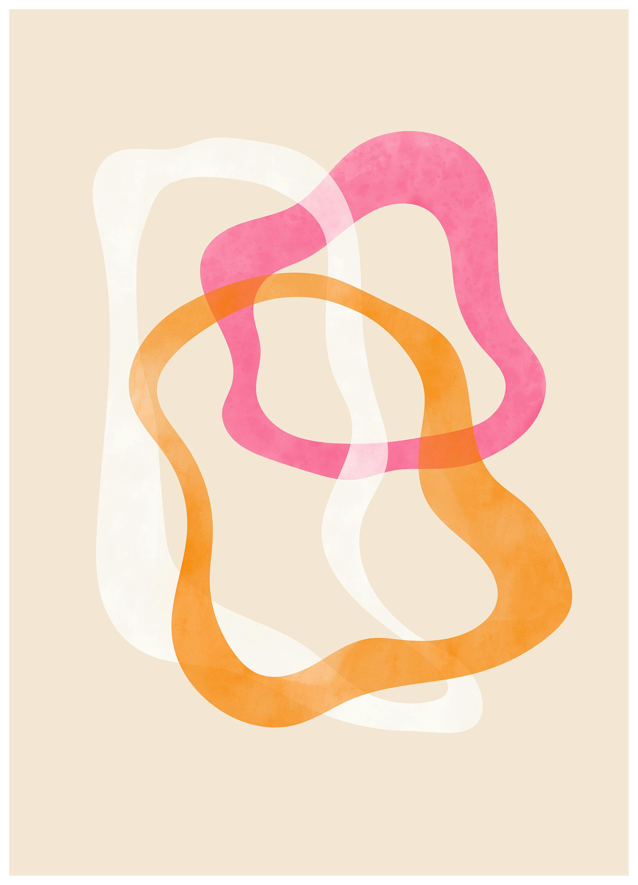 Prints - Abstract Pink Shapes No2 Print (100x150 cm) - Abstract art prints