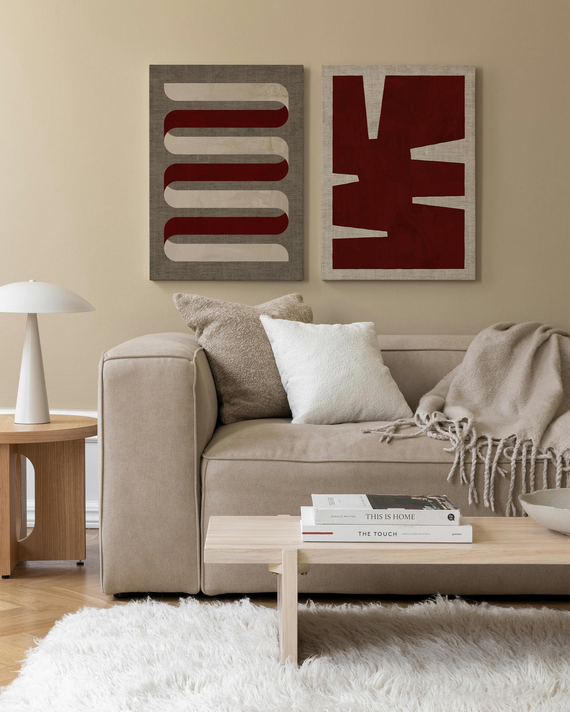 Graphic Shapes Duo obrazov na plátne (70x100 cm - Čierny rám)