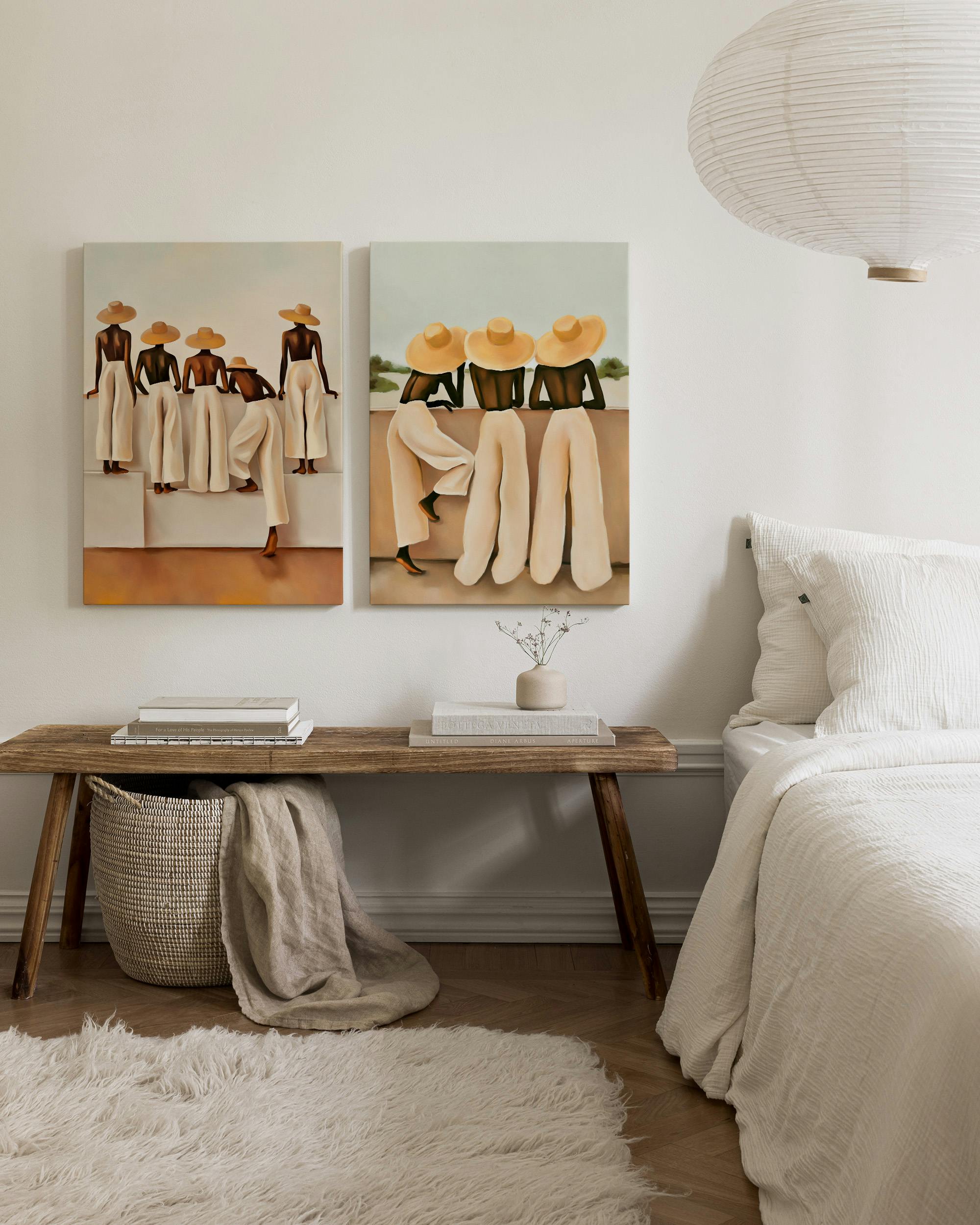 Maxime Rokus - Spying Canvas Duo (70x100 cm - Fotolijst Zwart)