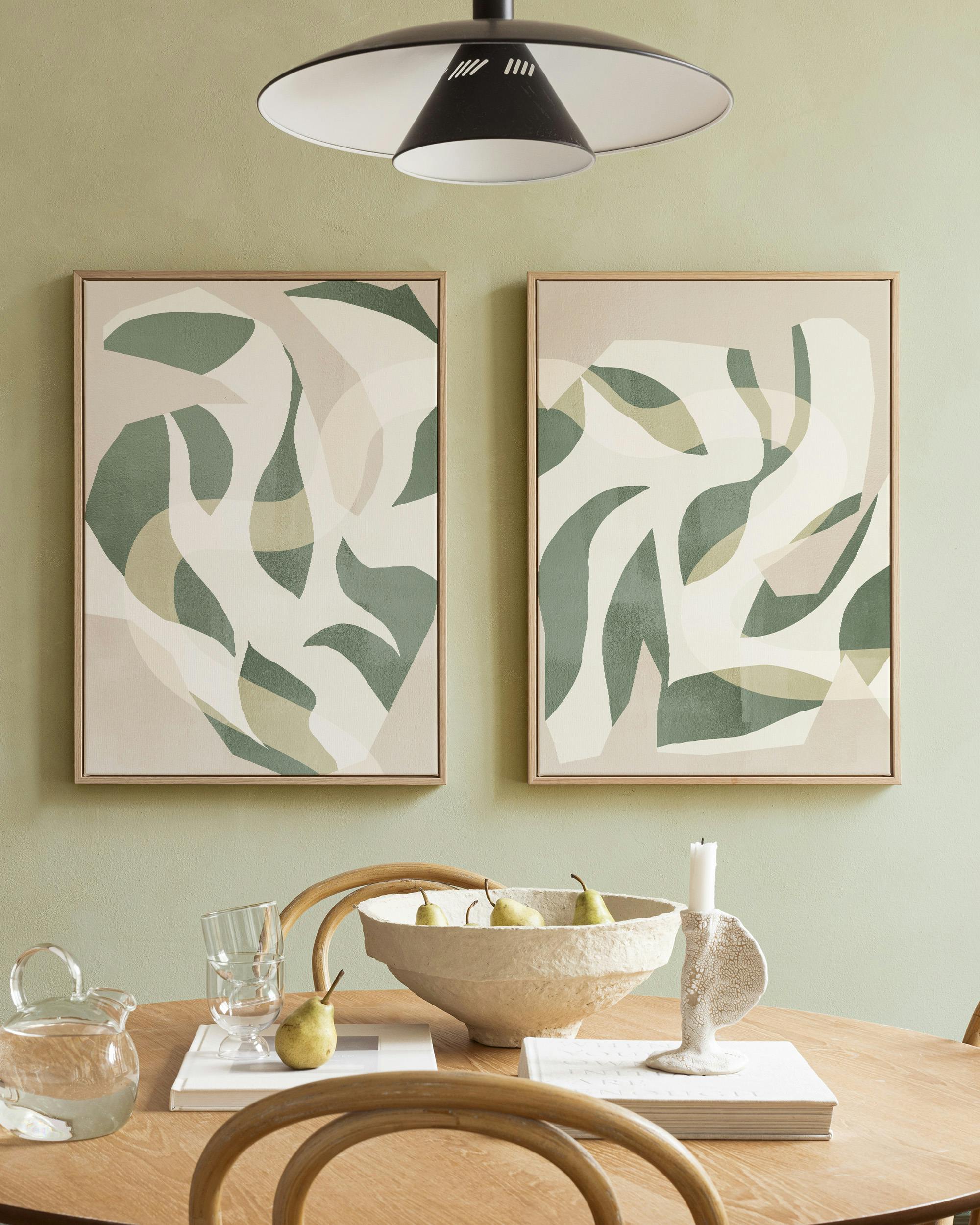 Imperfect Botanical Duo obrazov na plátne (50x70 cm - Čierny rám)