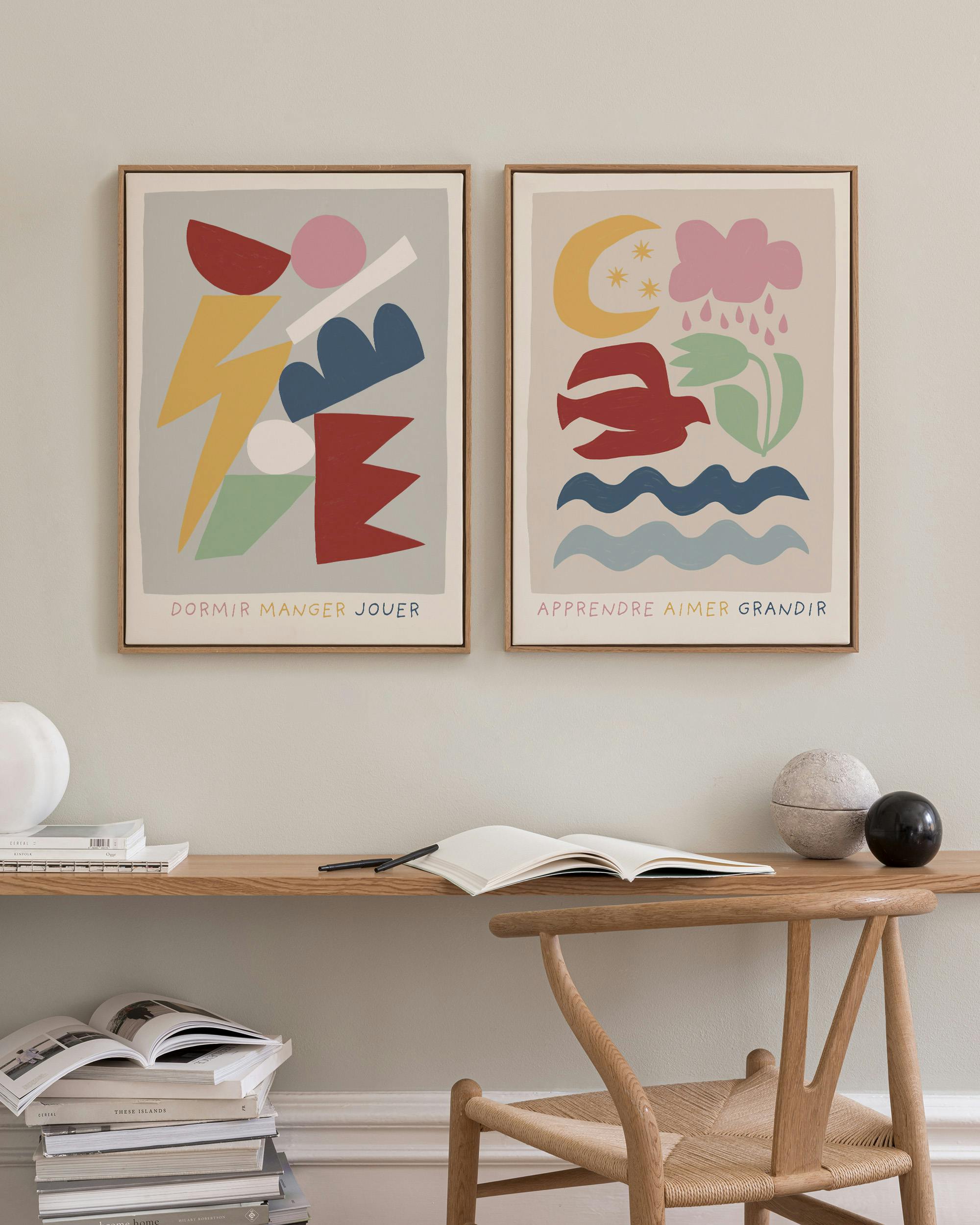 Learn Love Grow Canvas Duo (30x40 cm - Svart ram)