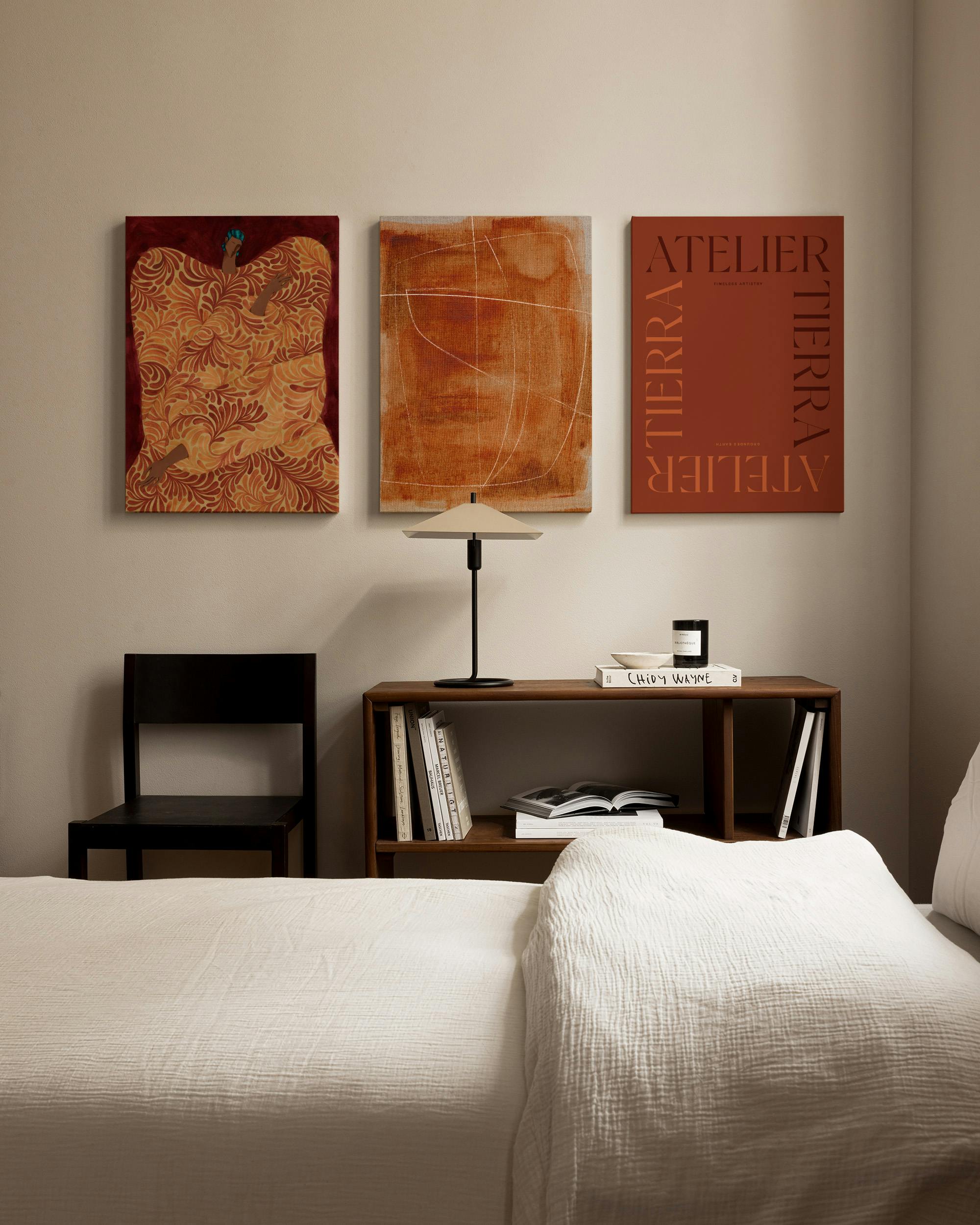 Terracotta Flow Trio de Toiles (50x70 cm) - Lots de Toiles par Desenio