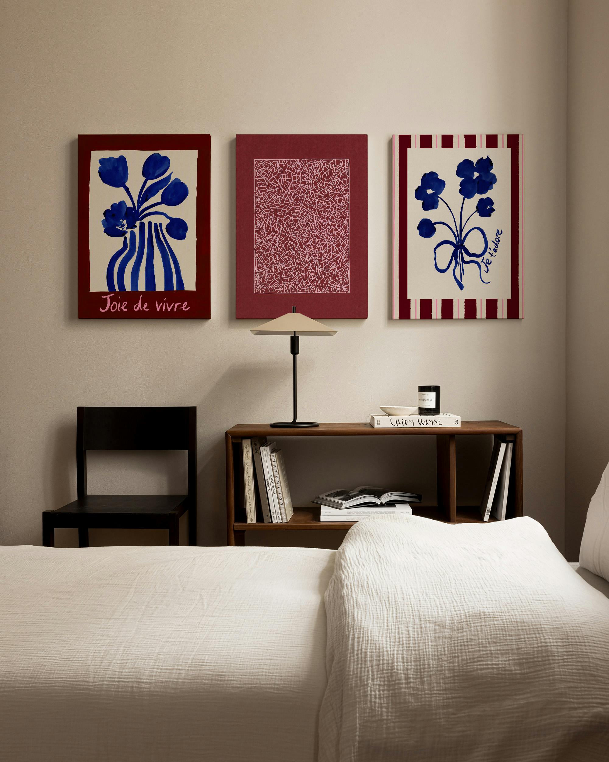 Burgundy Bouquet Leinwandbilder Trio 0