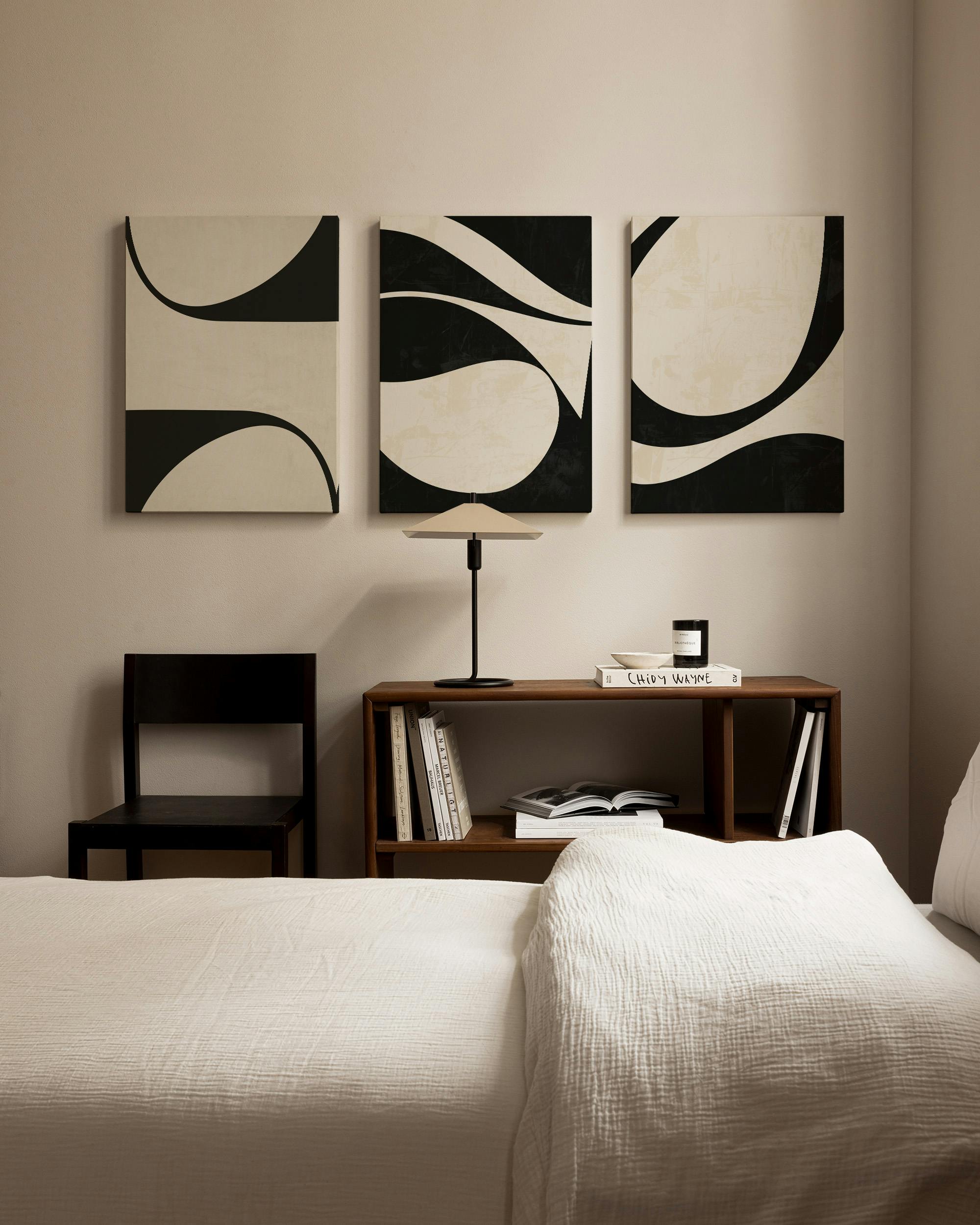 Midnight Ink Stampe su tela Trio (50x70 cm - Cornice in nero)- Set di Stampe su Tela