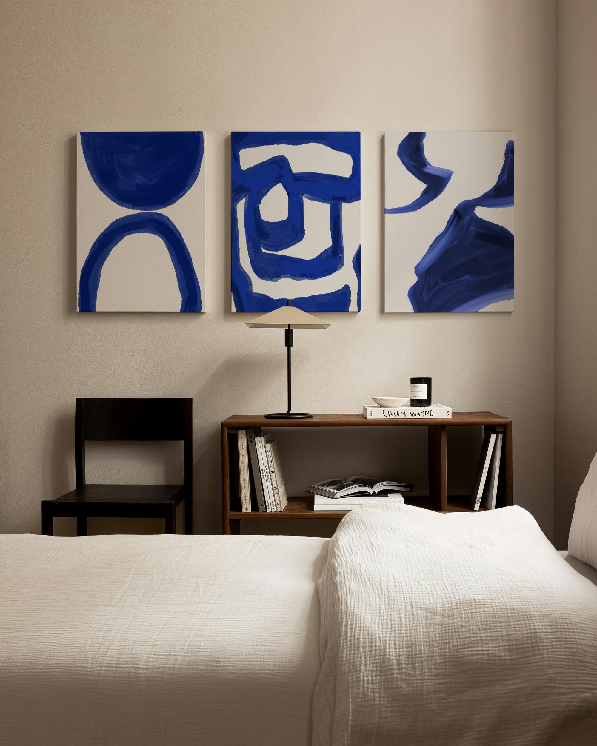 Blue Energy Obrazy na płótnie Trio (70x100 cm - Czarna ramka)