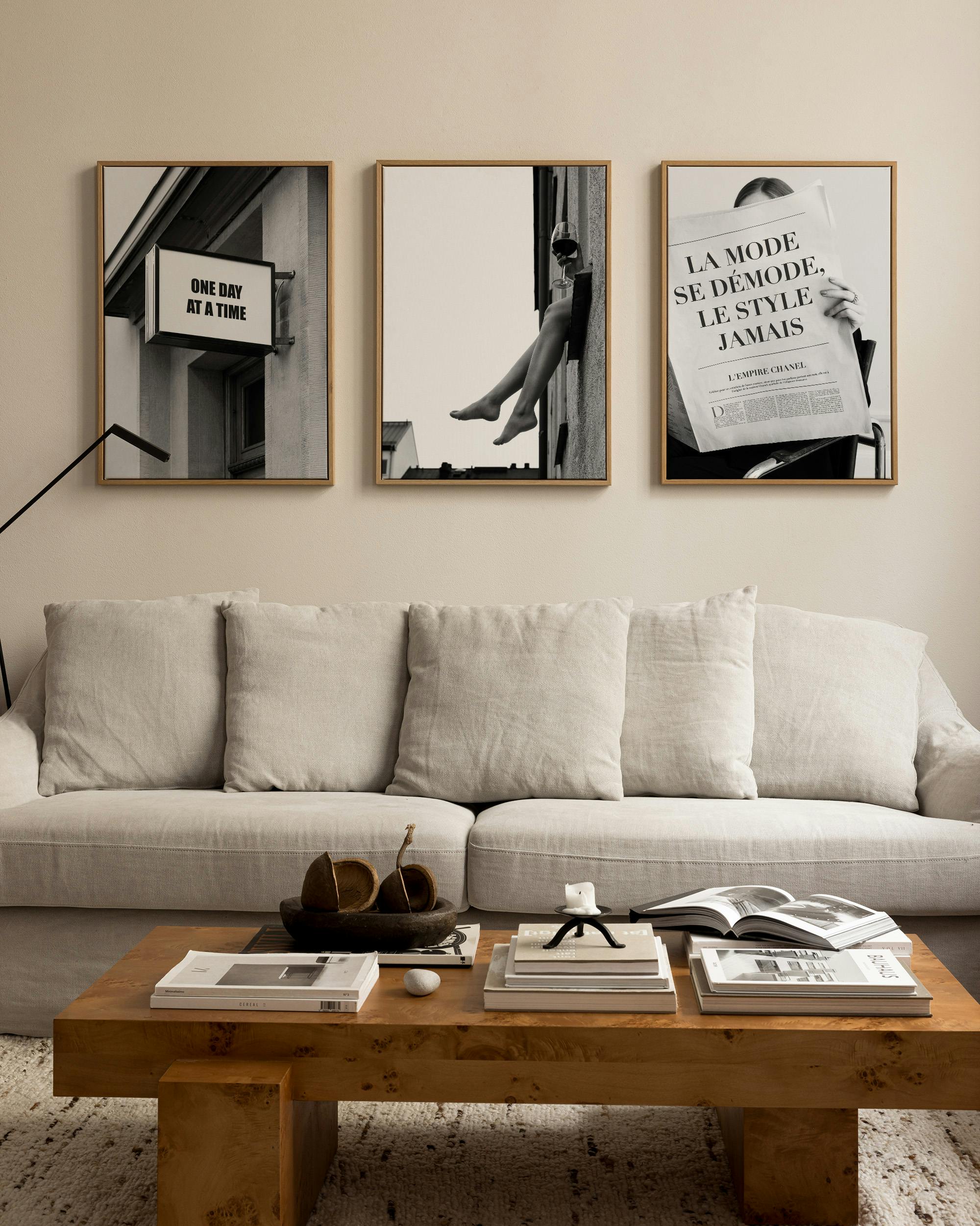 Canvas Prints City Stories Canvas Trio (30x40 cm - Oak Frame)