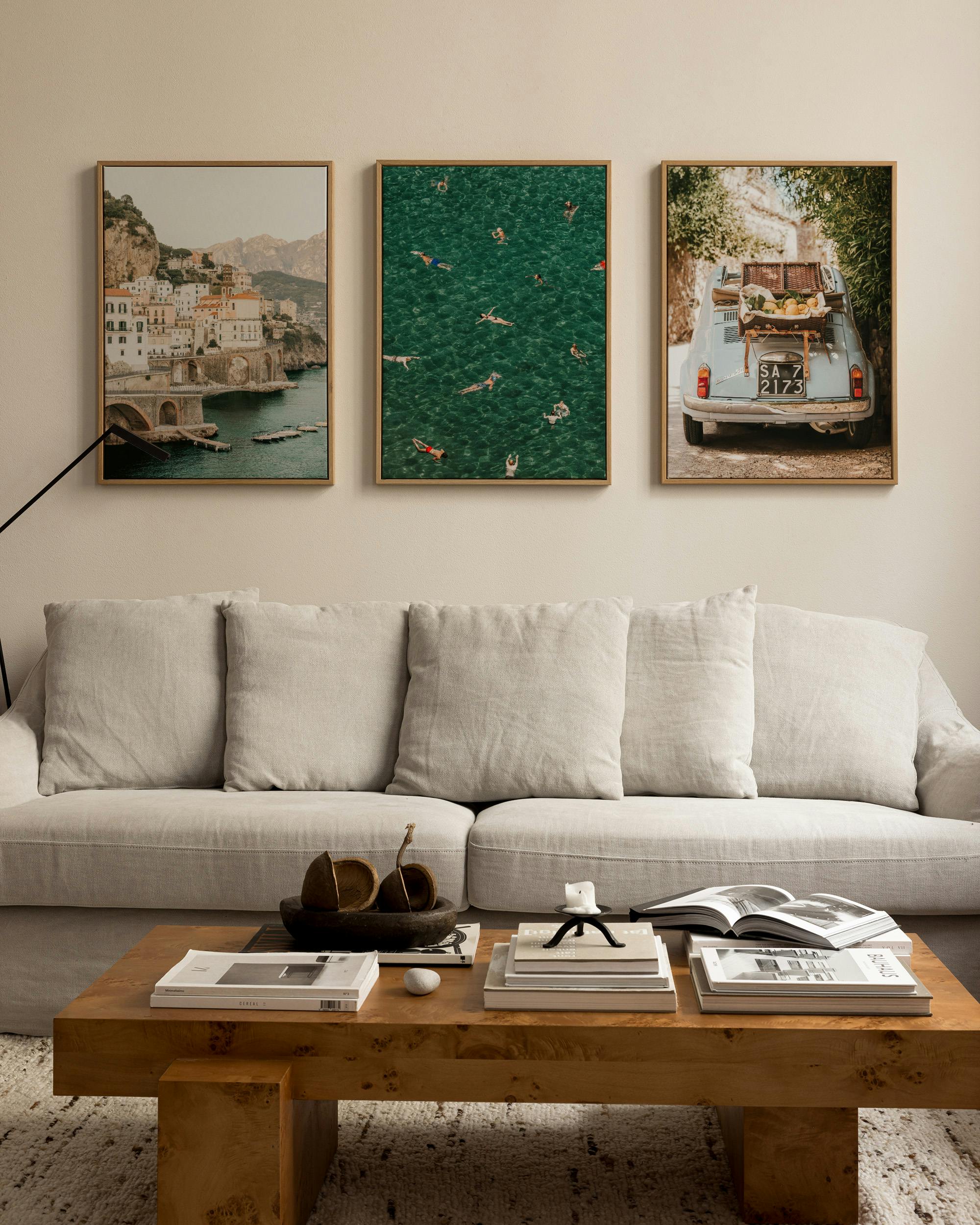 Canvas Prints Coastal Escape Canvas Trio (50x70 cm - Black Frame)